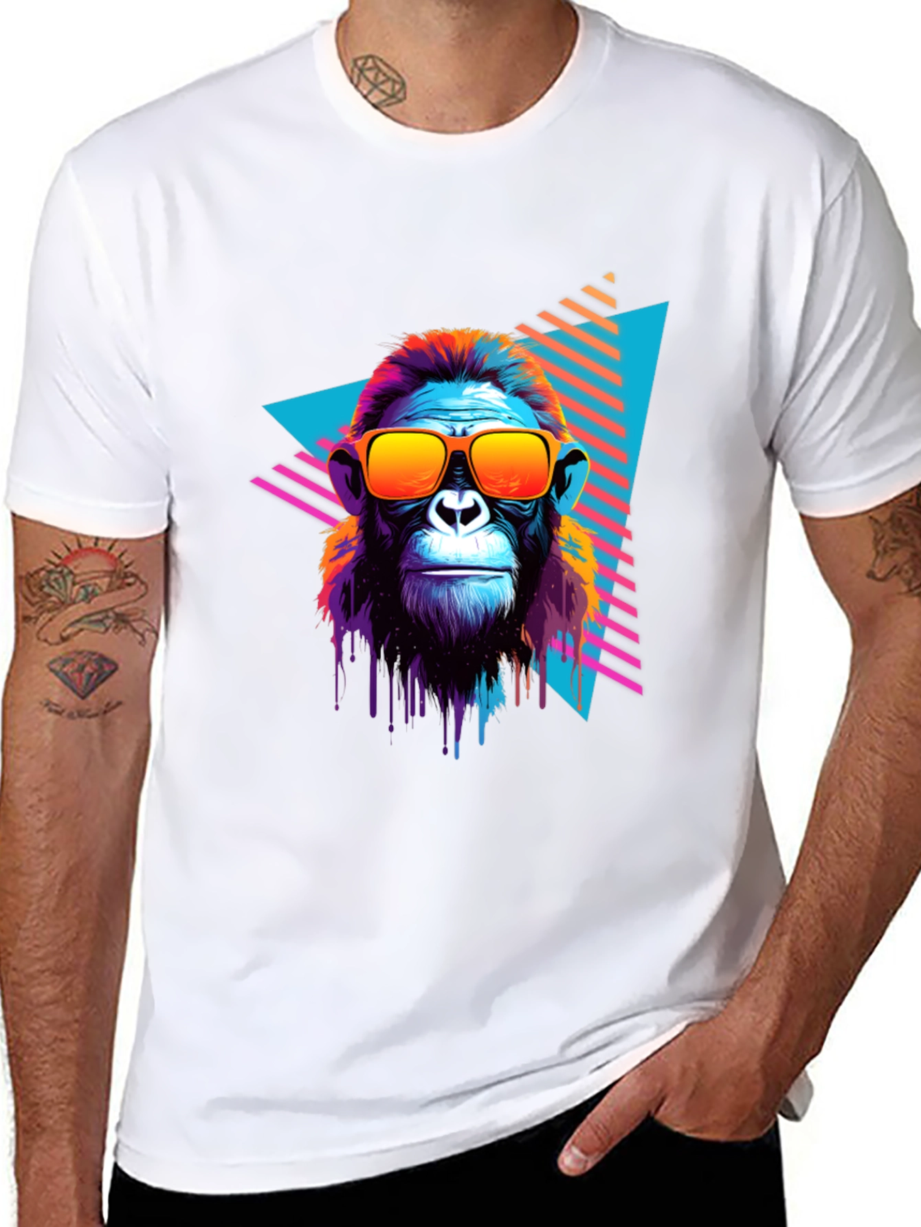 Retro Monkey Graphic Tee - Cool Ape T-Shirt