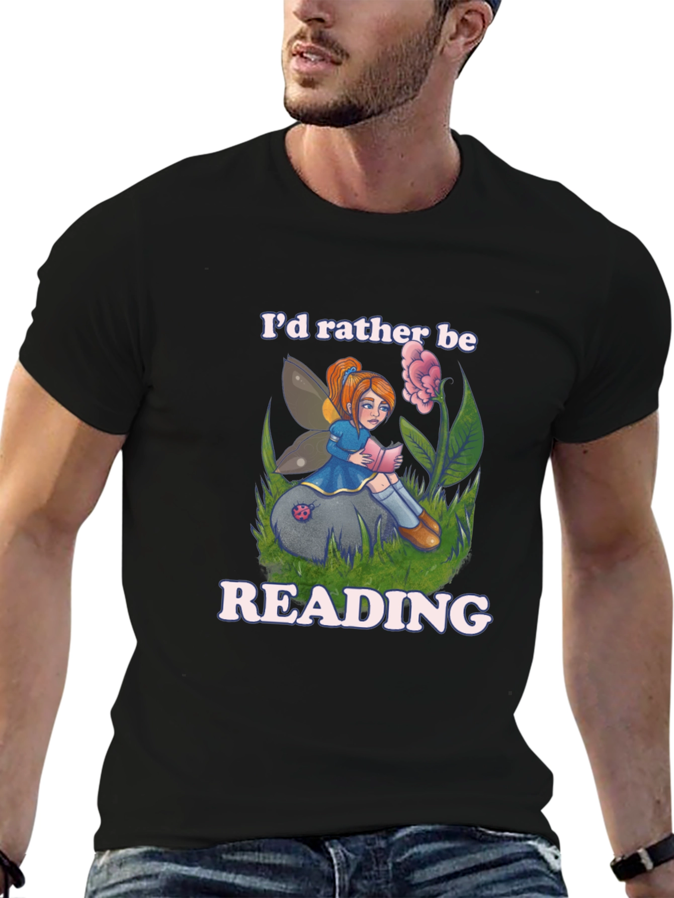 Reading Fairy Graphic T-Shirt