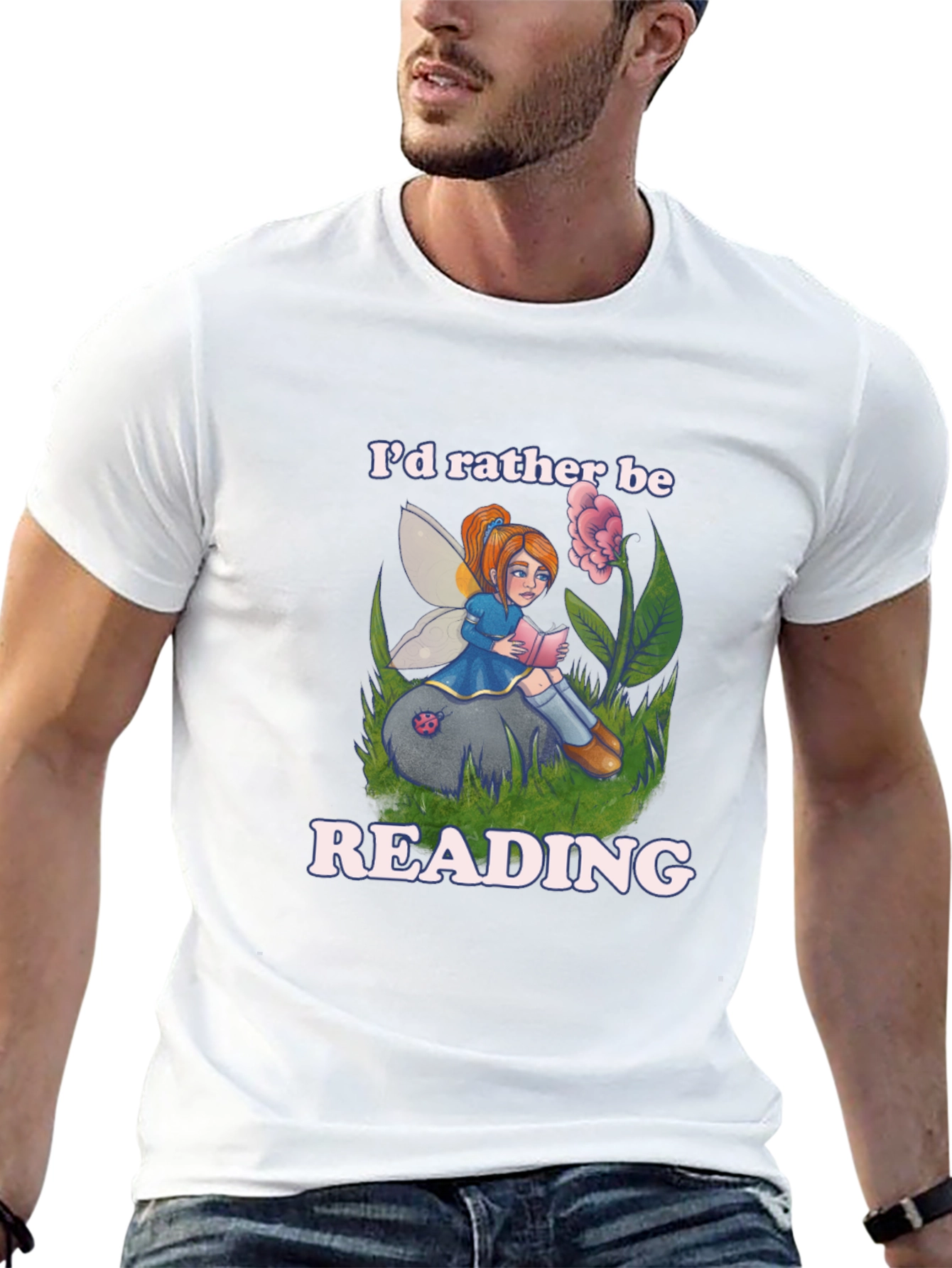 Reading Fairy Graphic T-Shirt