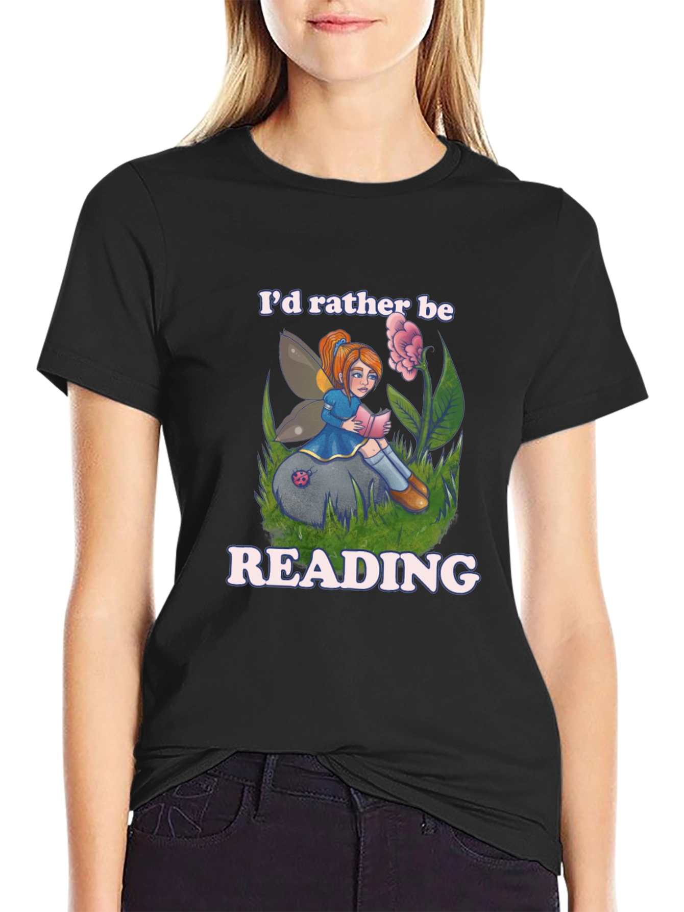 Reading Fairy Graphic T-Shirt