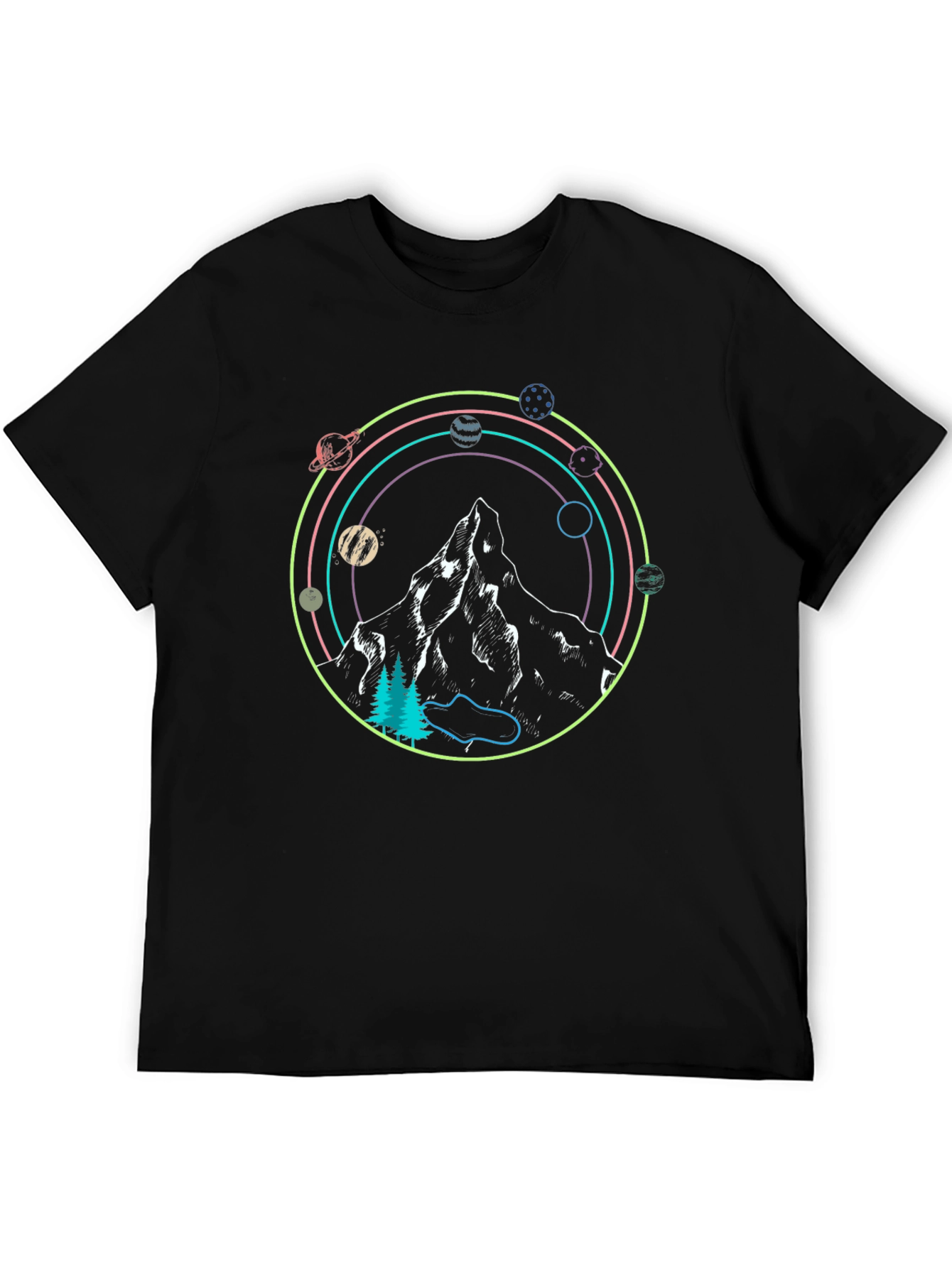 Cosmic Mountain Black Tee