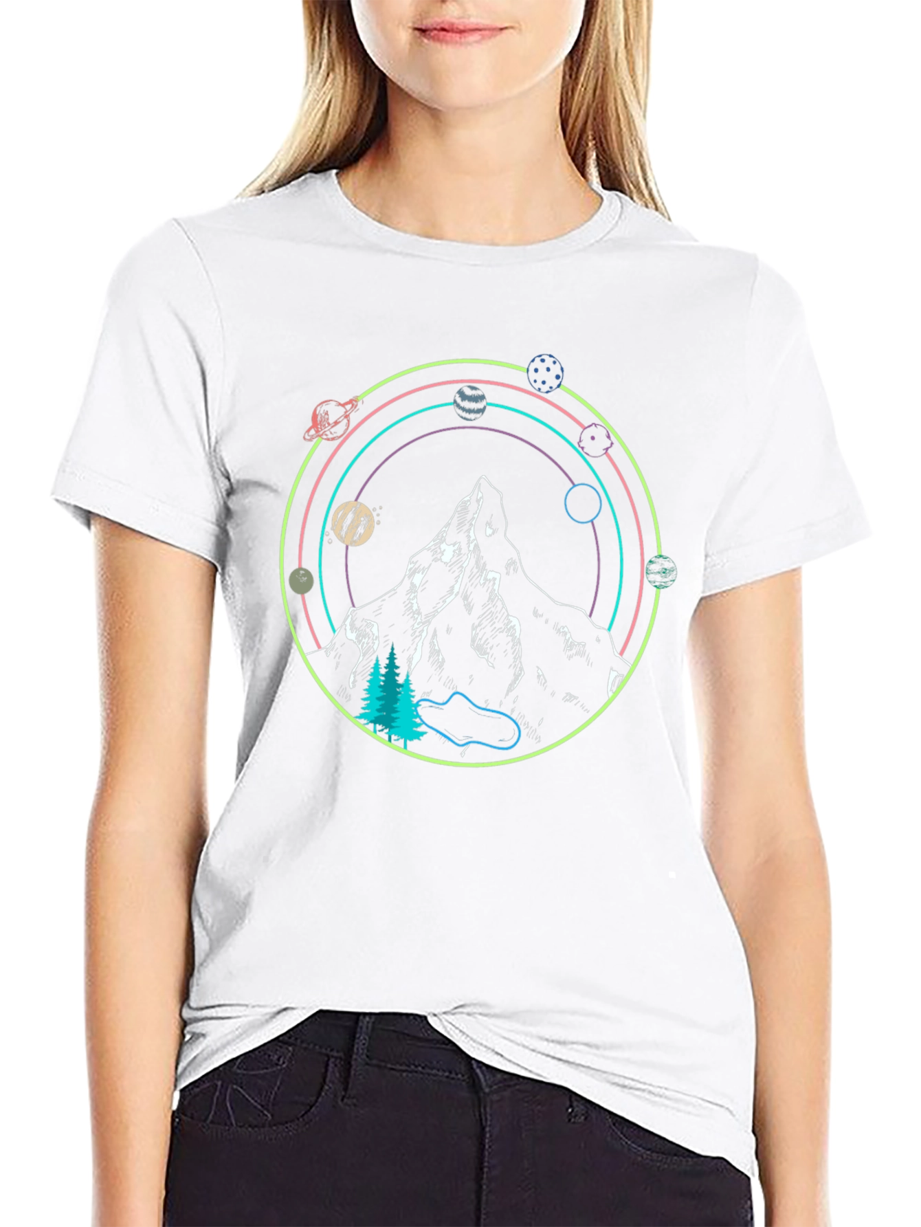 Cosmic Mountain Black Tee