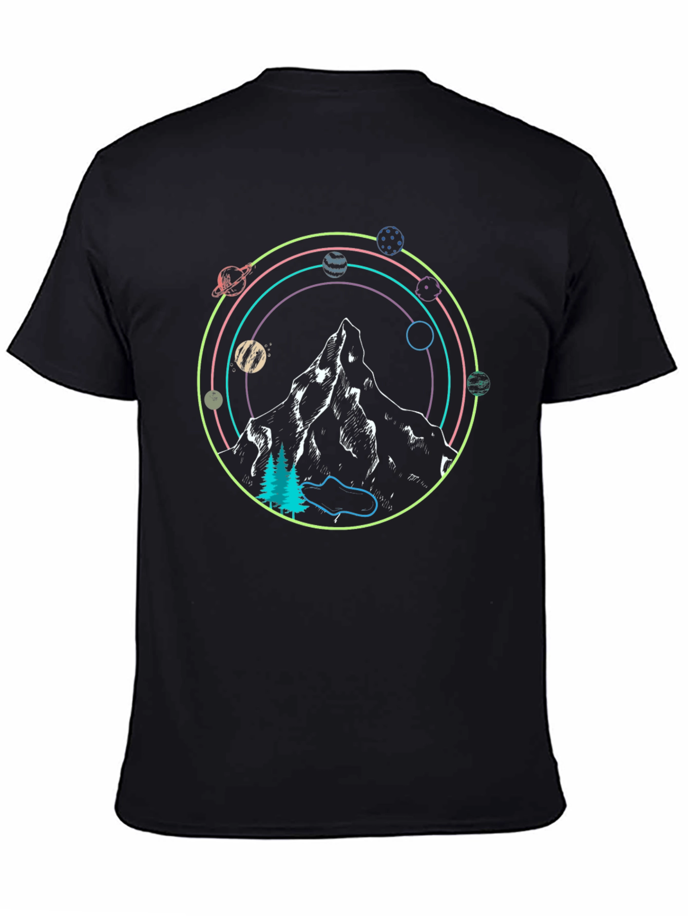Cosmic Mountain Black Tee
