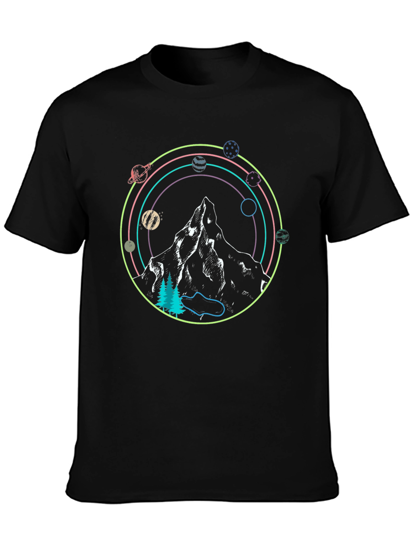 Cosmic Mountain Black Tee