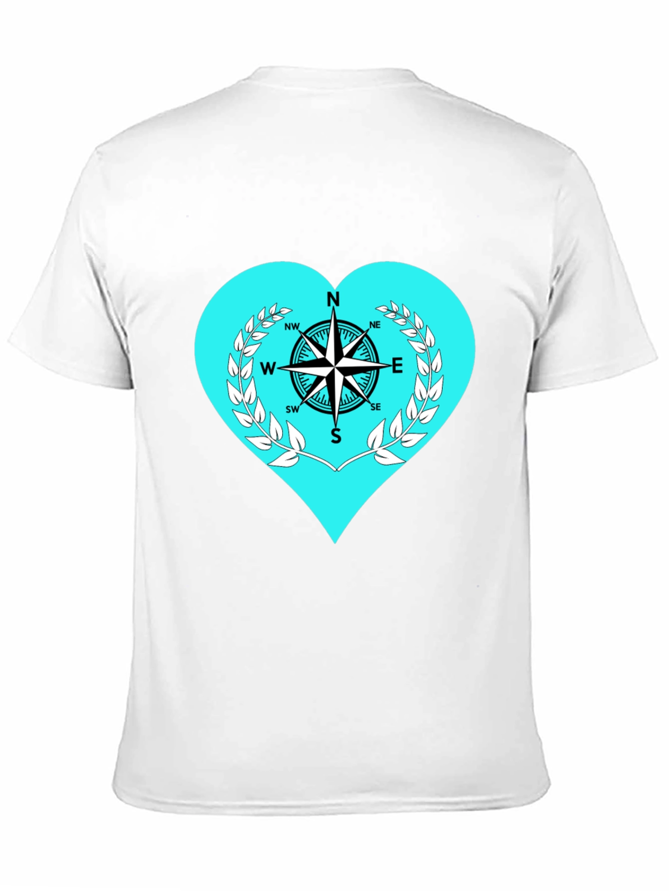 Compass Heart Graphic Tee - Stylish Black T-Shirt