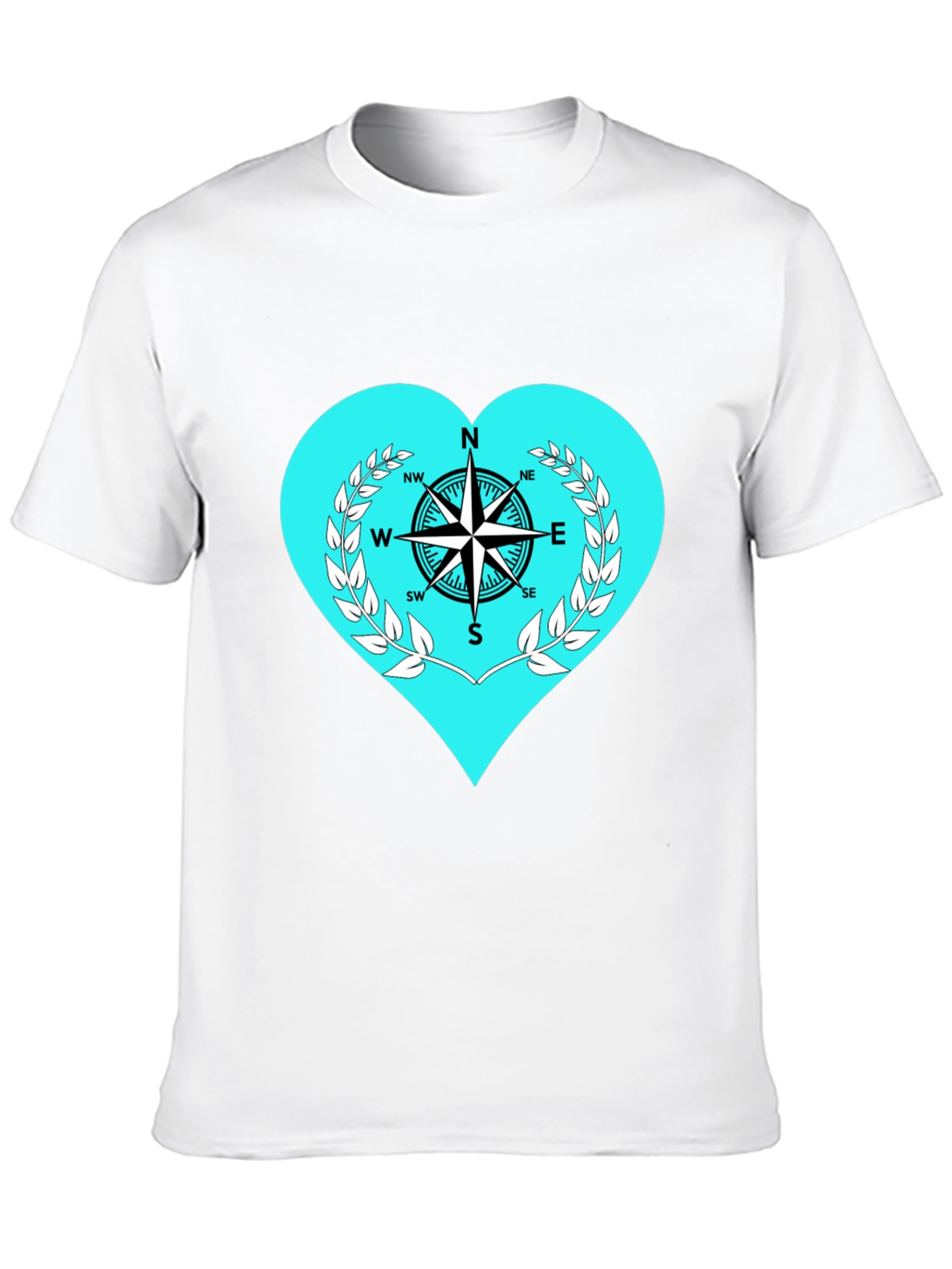 Compass Heart Graphic Tee - Stylish Black T-Shirt