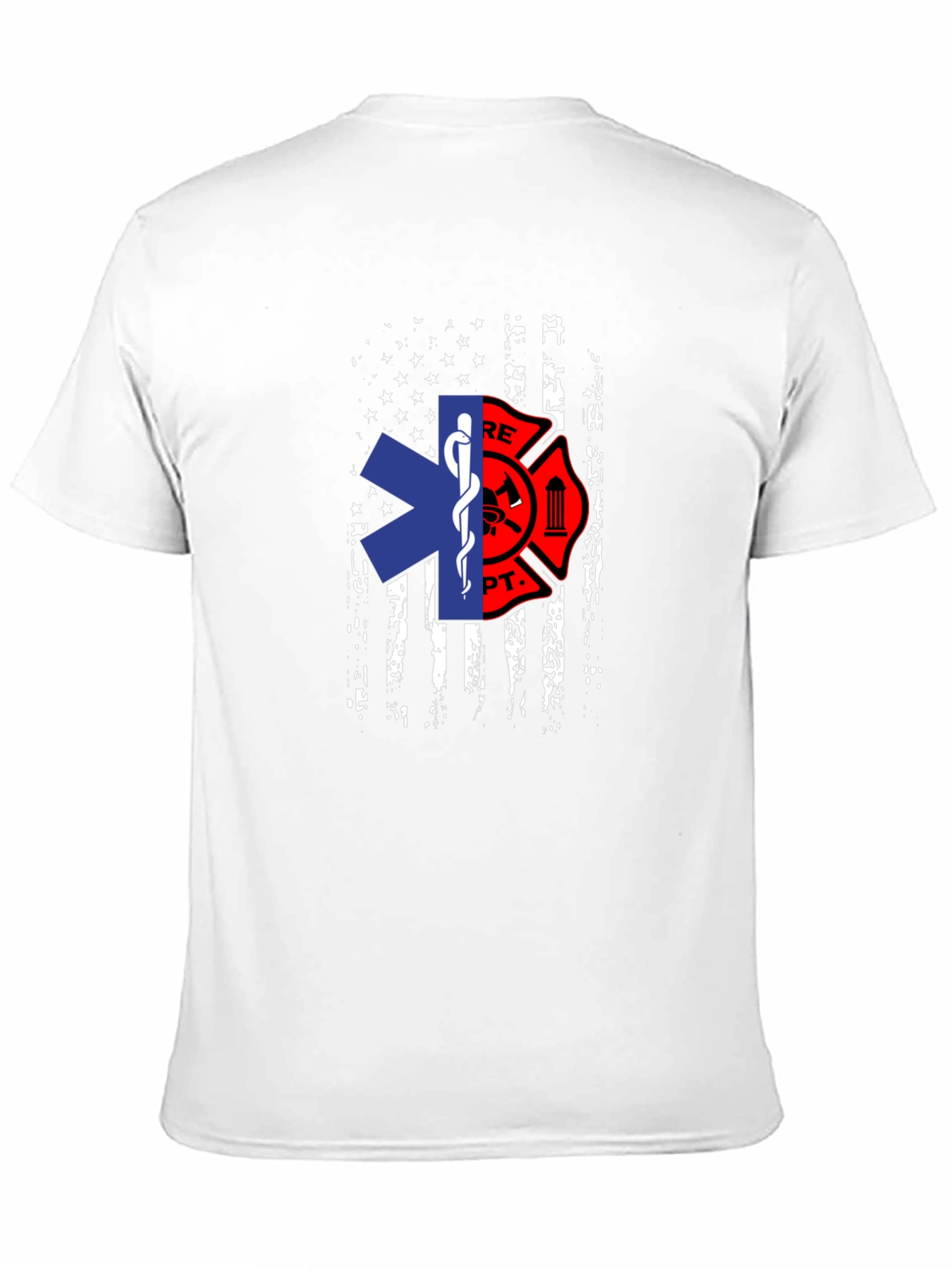 Firefighter EMS American Flag Graphic T-Shirt