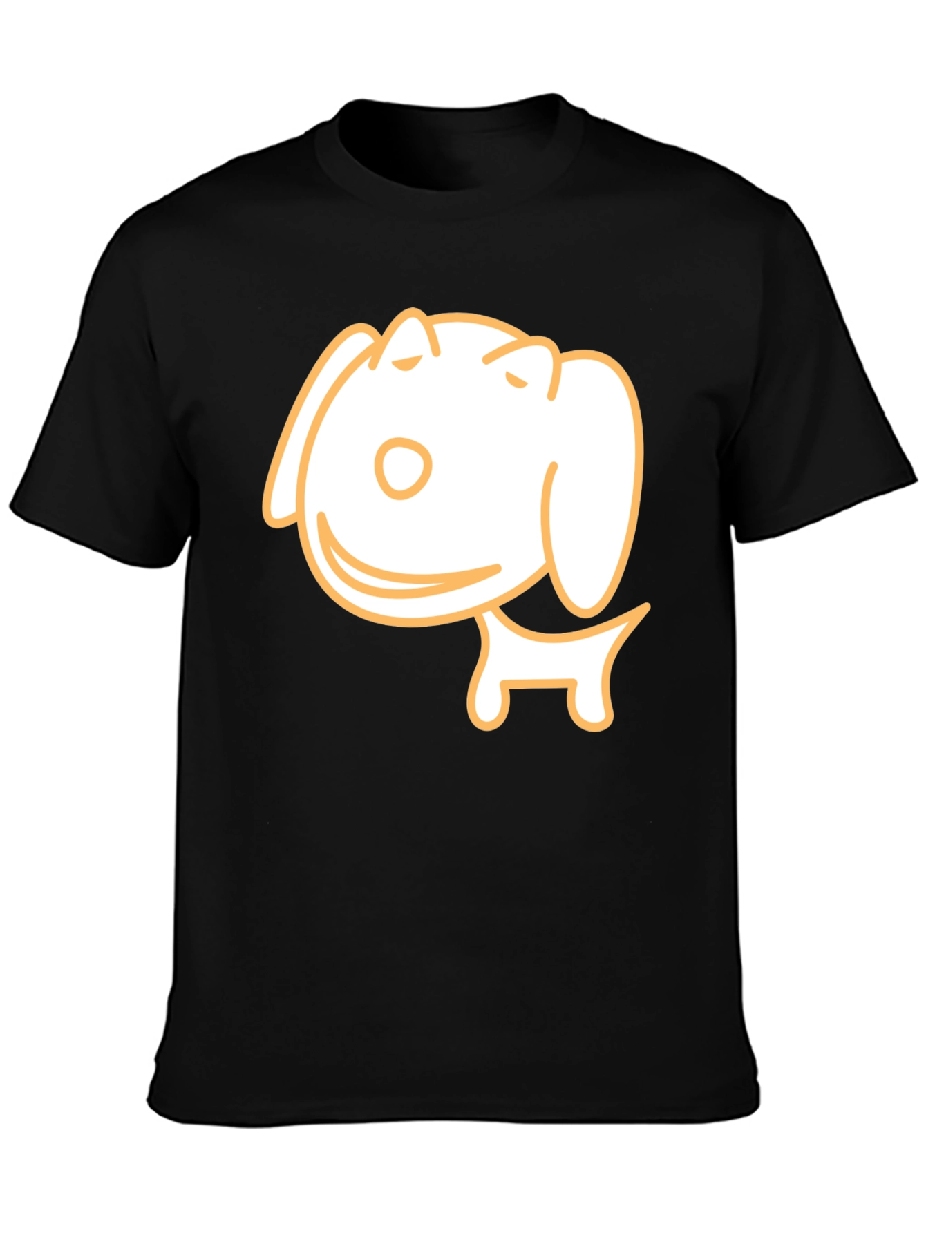 Cute Cartoon Dog Black T-Shirt
