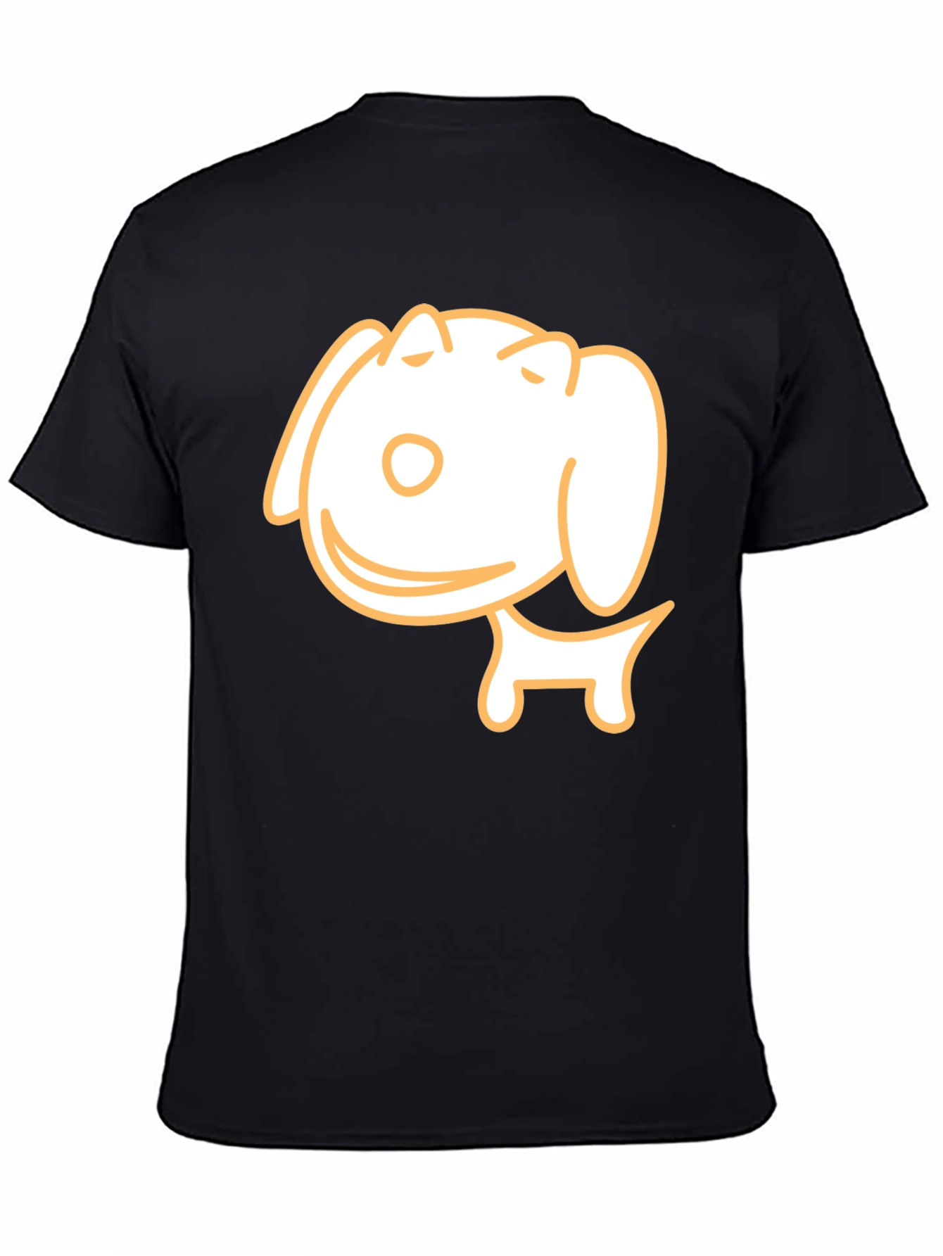 Cute Cartoon Dog Black T-Shirt