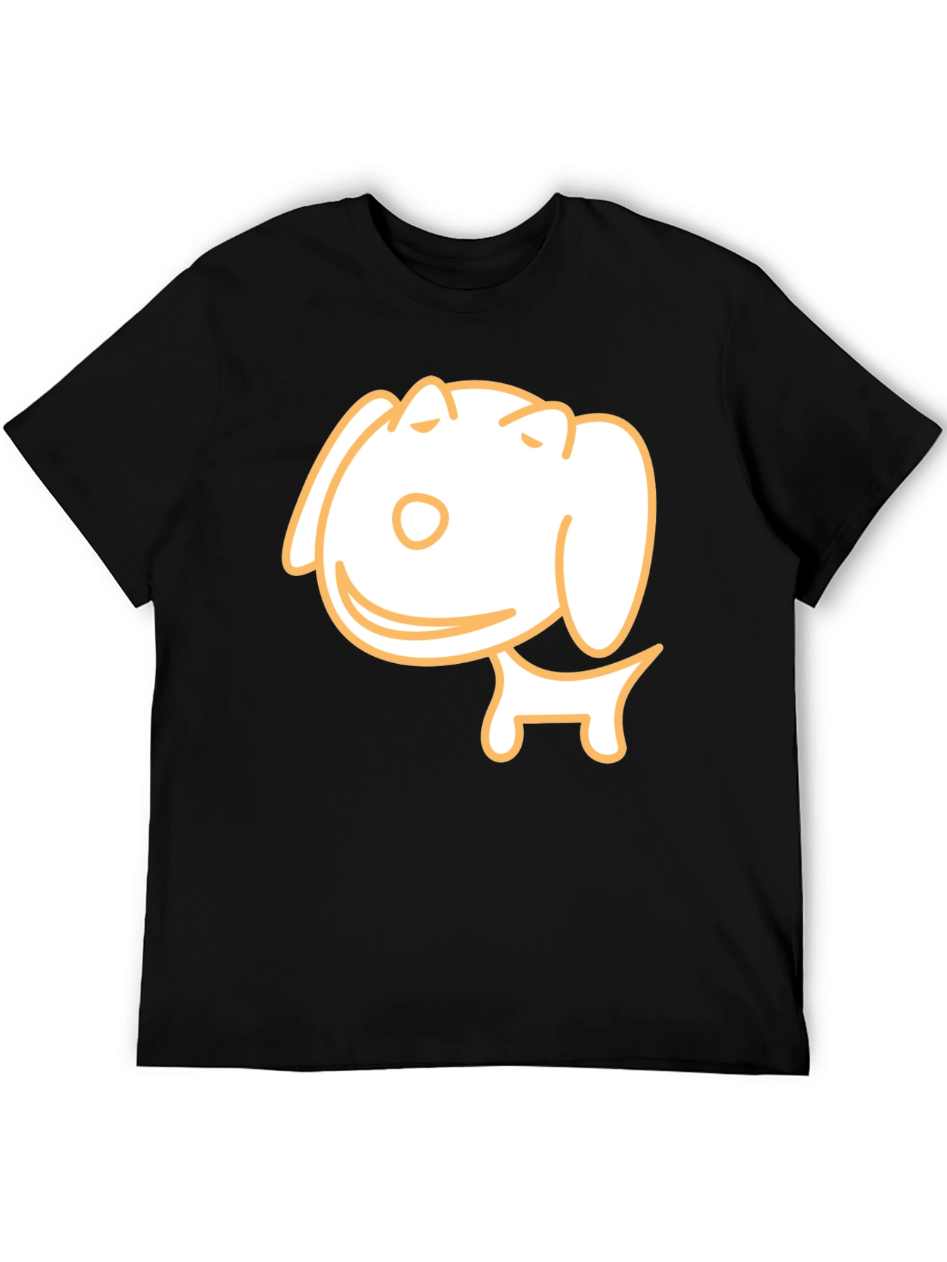 Cute Cartoon Dog Black T-Shirt