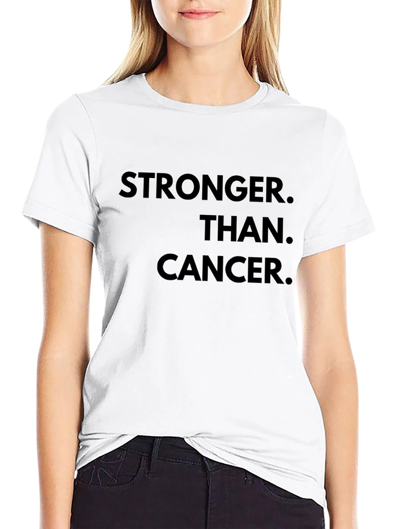 Stronger Than Cancer T-Shirt - Inspiring Black Tee