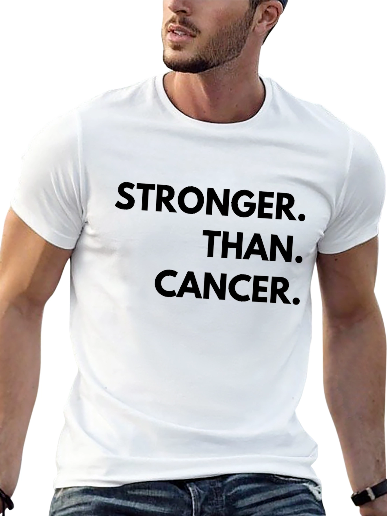 Stronger Than Cancer T-Shirt - Inspiring Black Tee