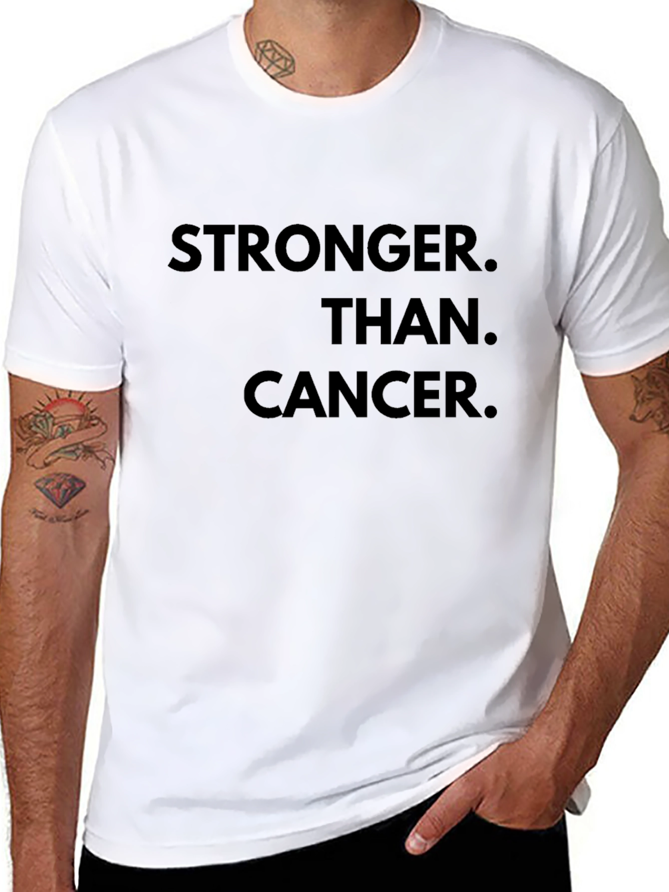 Stronger Than Cancer T-Shirt - Inspiring Black Tee