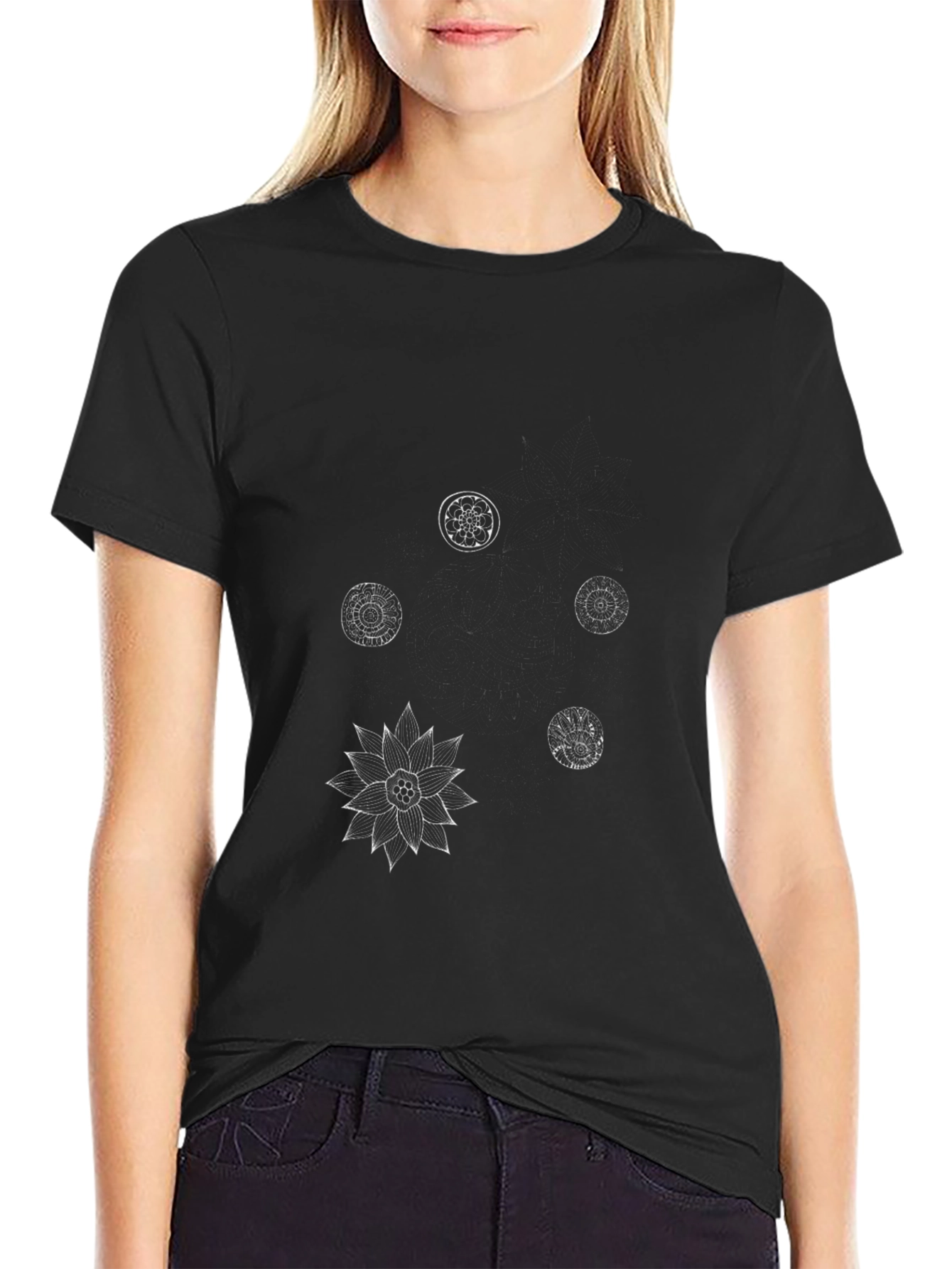 Geometric Pattern Black T-Shirt