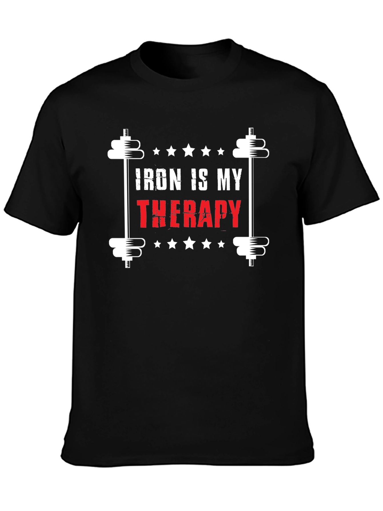 Iron is My Therapy Black T-Shirt