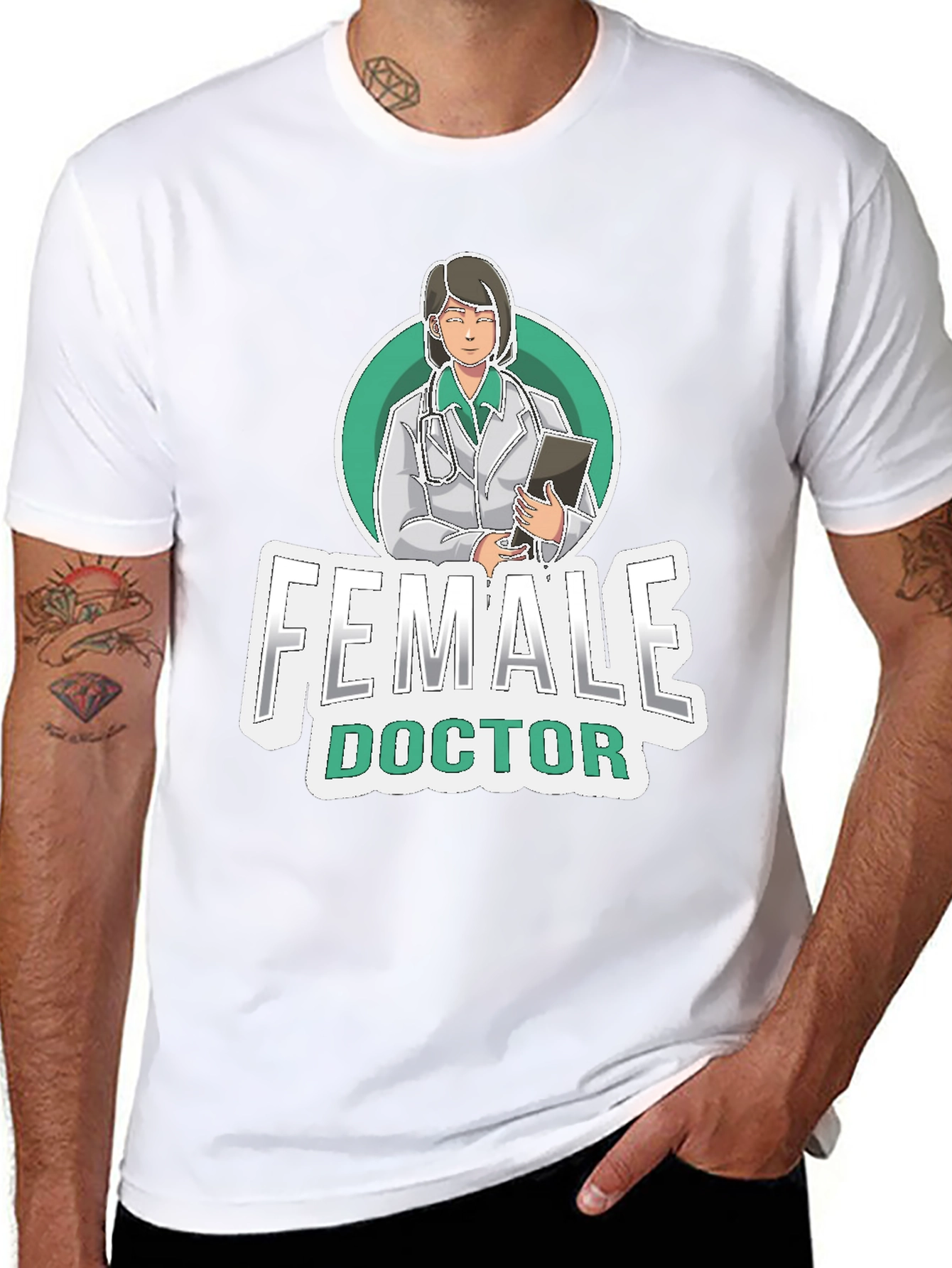 Female Doctor Graphic Tee - Medical Professional T-Shirt