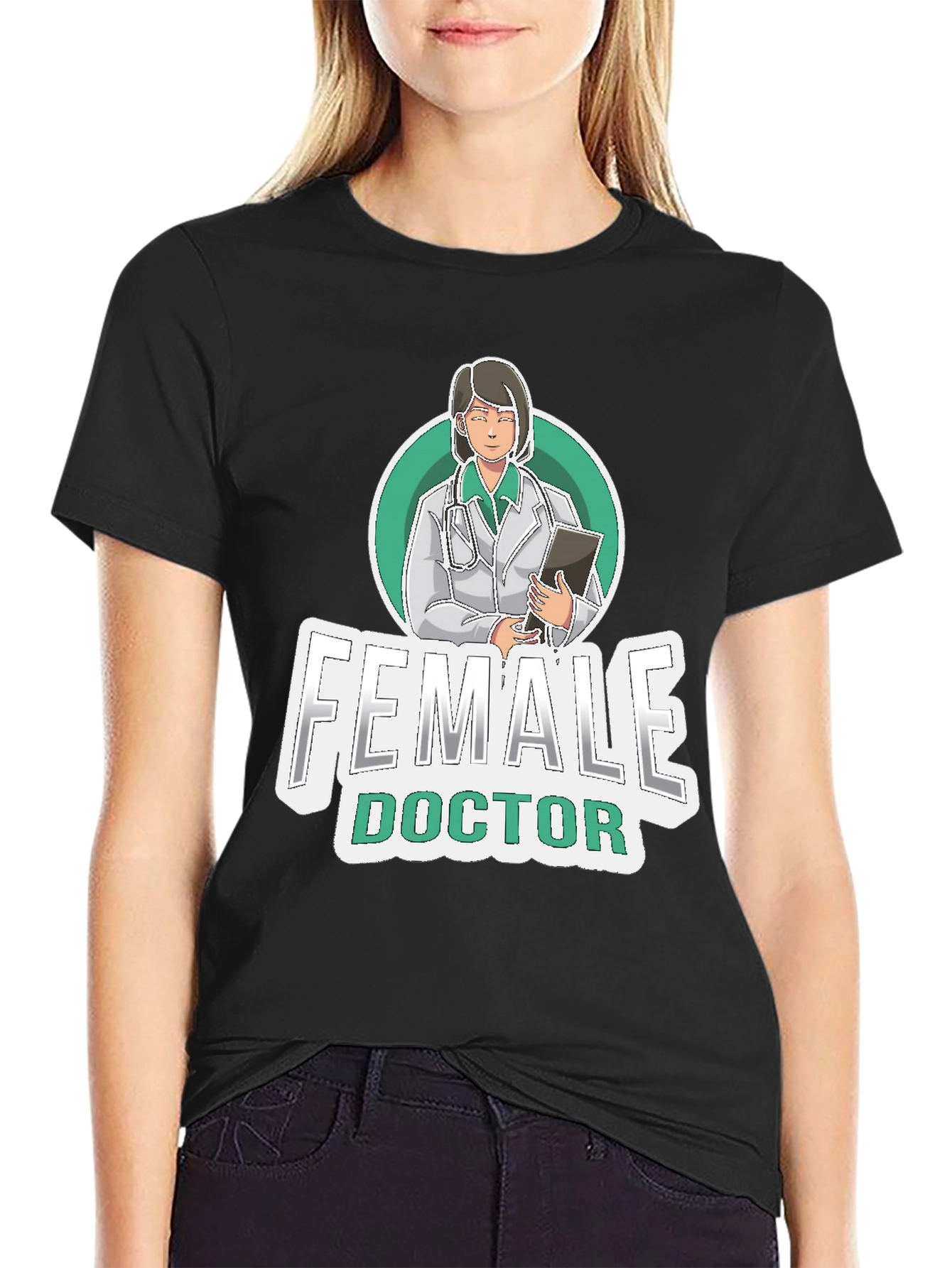 Female Doctor Graphic Tee - Medical Professional T-Shirt