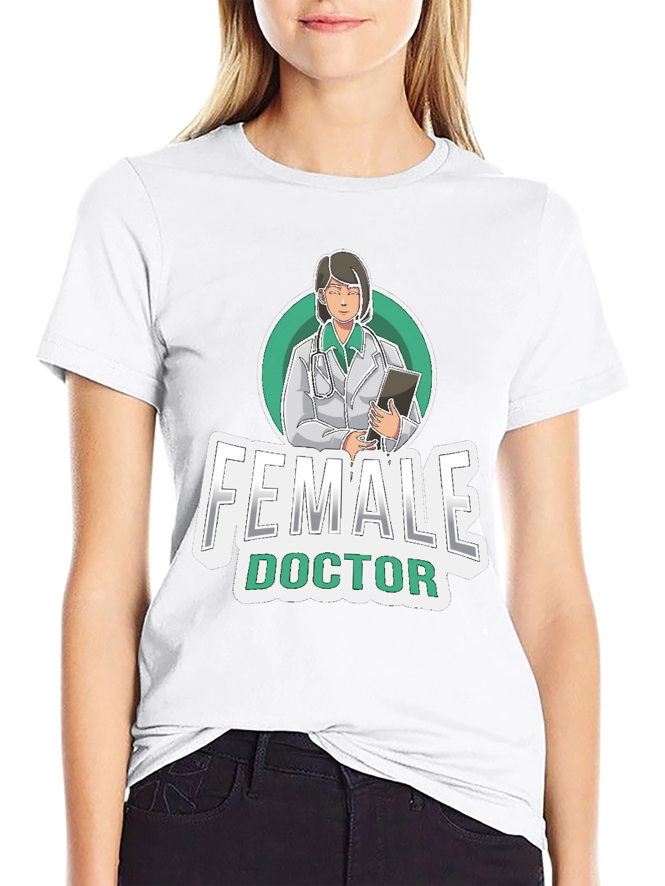 Female Doctor Graphic Tee - Medical Professional T-Shirt