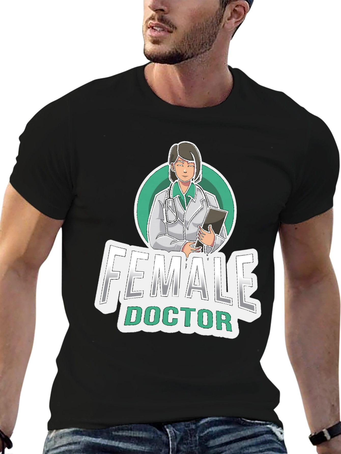 Female Doctor Graphic Tee - Medical Professional T-Shirt