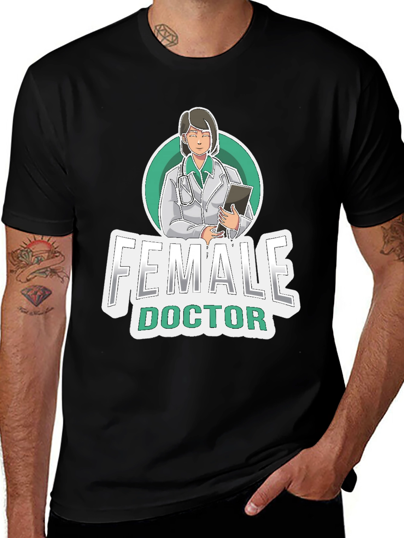 Female Doctor Graphic Tee - Medical Professional T-Shirt
