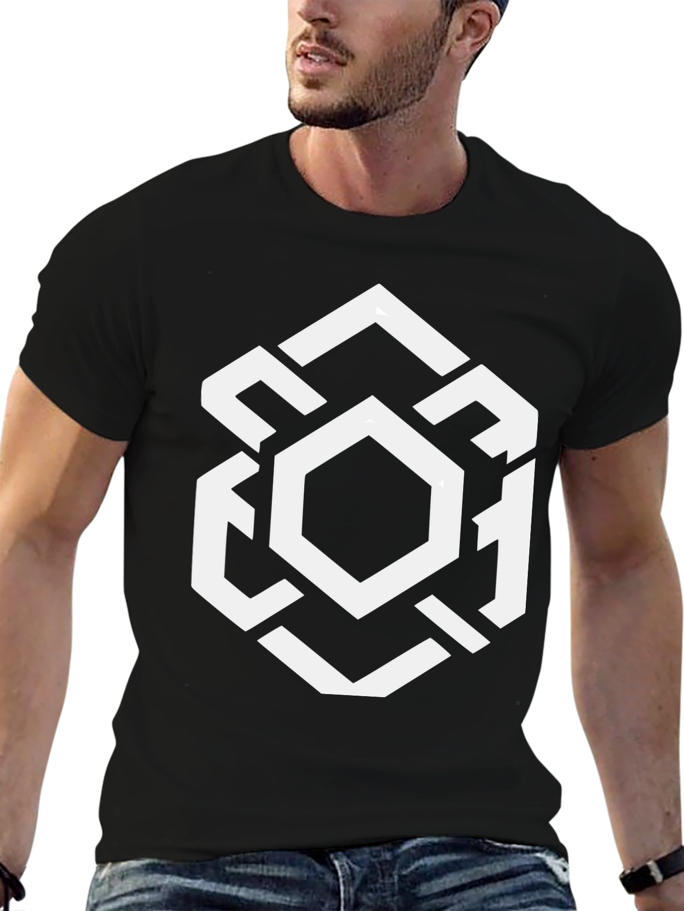 Geometric Hexagon Graphic T-Shirt