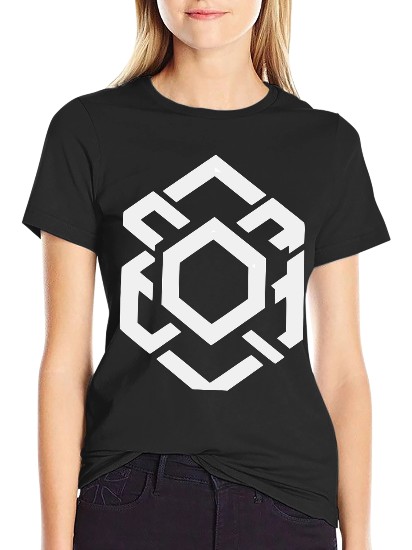 Geometric Hexagon Graphic T-Shirt