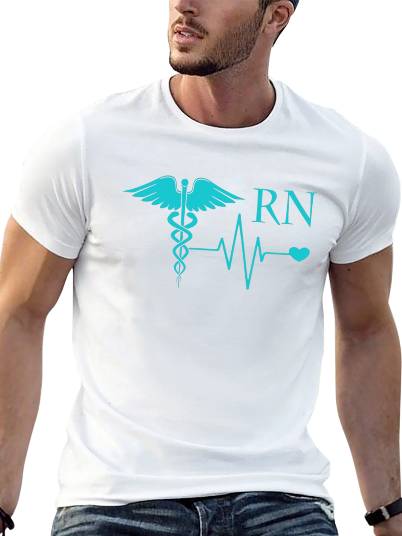 RN Caduceus Heartbeat T-Shirt - Nurse Appreciation Tee