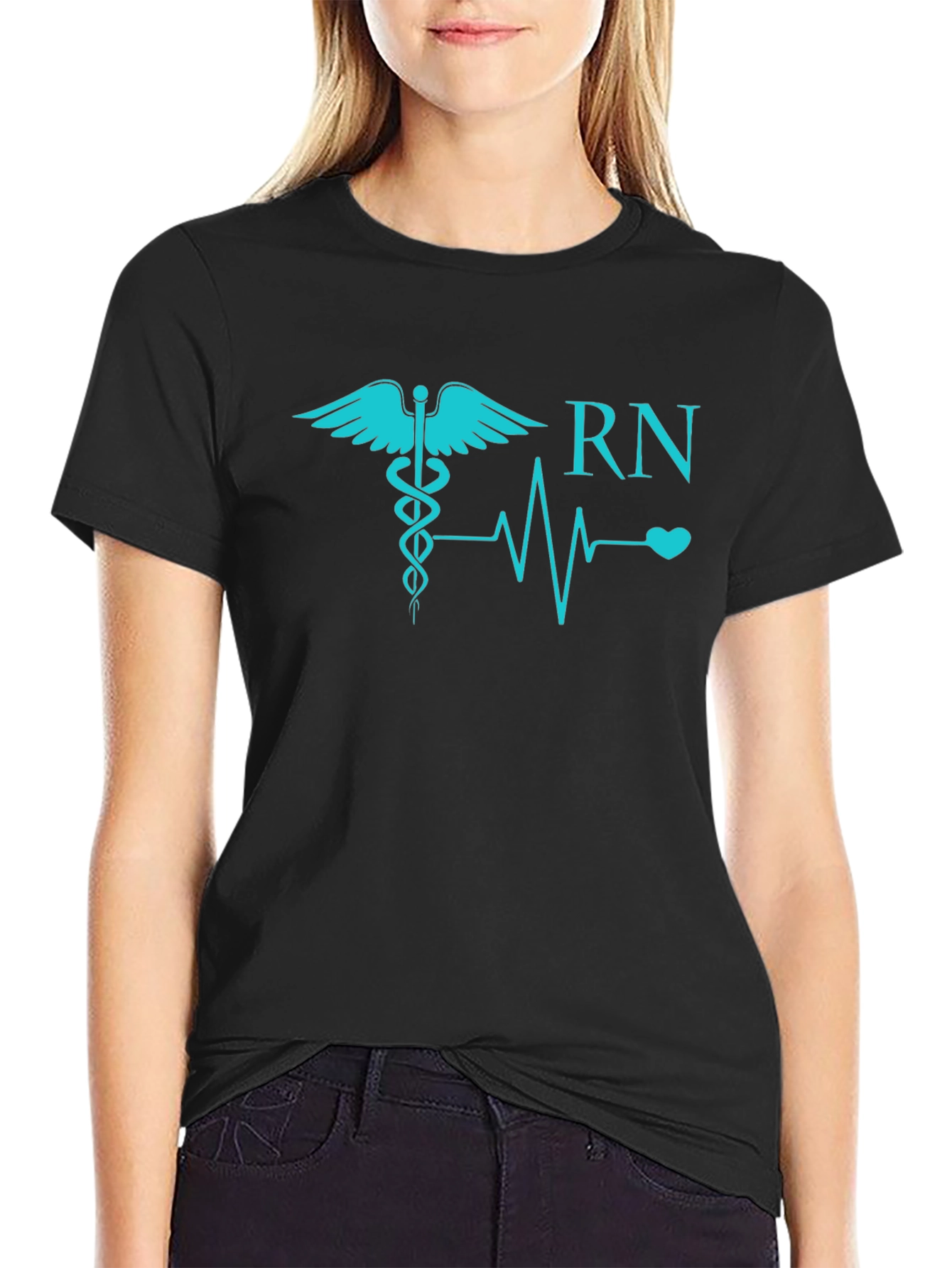 RN Caduceus Heartbeat T-Shirt - Nurse Appreciation Tee