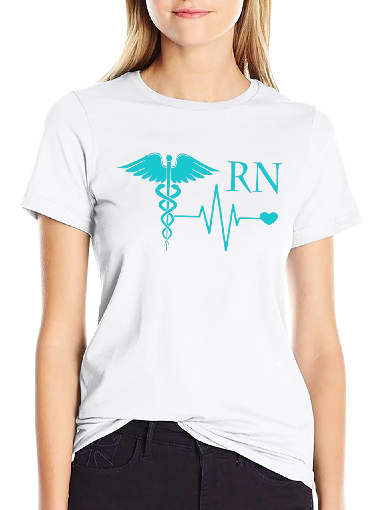 RN Caduceus Heartbeat T-Shirt - Nurse Appreciation Tee