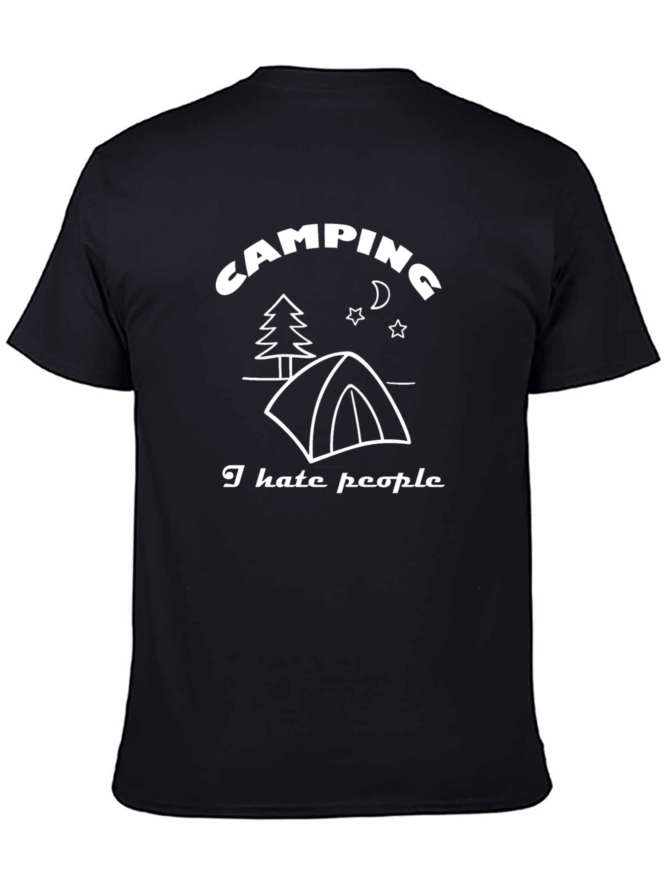 Camping I Hate People Black Graphic T-Shirt
