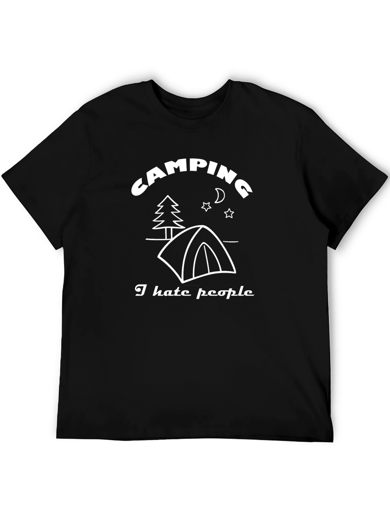 Camping I Hate People Black Graphic T-Shirt