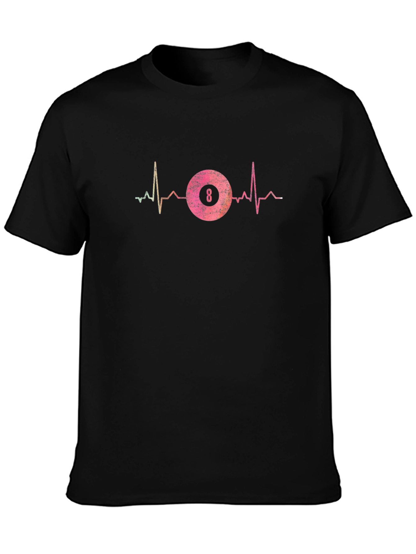 8 Ball Heartbeat Graphic T-Shirt - Pool Player Tee