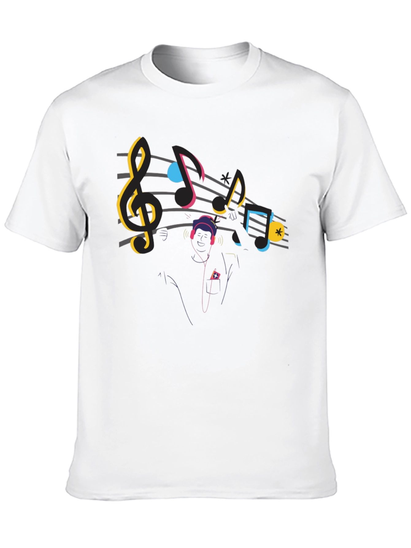 Music Lover Graphic Tee - Black Cotton T-Shirt