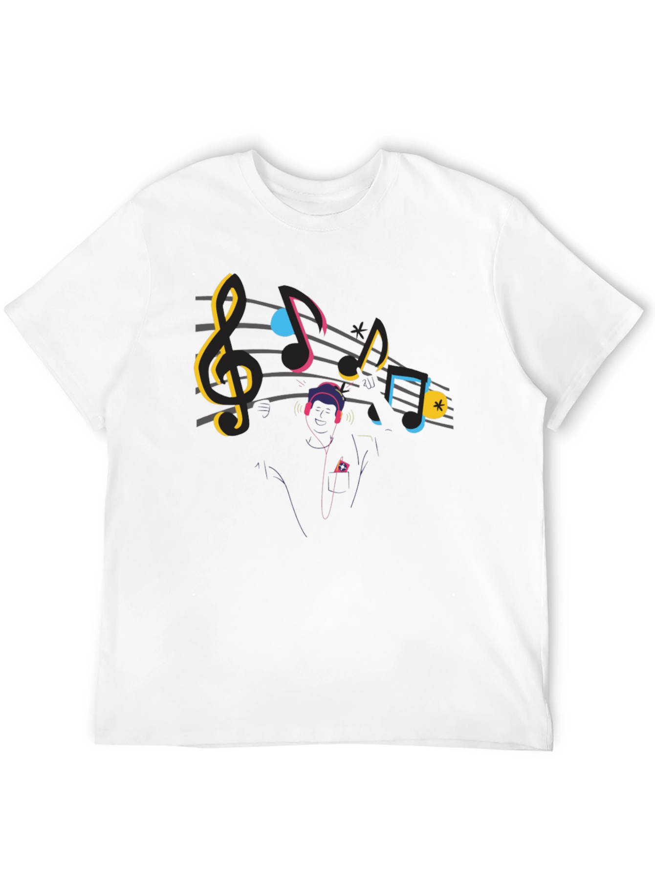 Music Lover Graphic Tee - Black Cotton T-Shirt