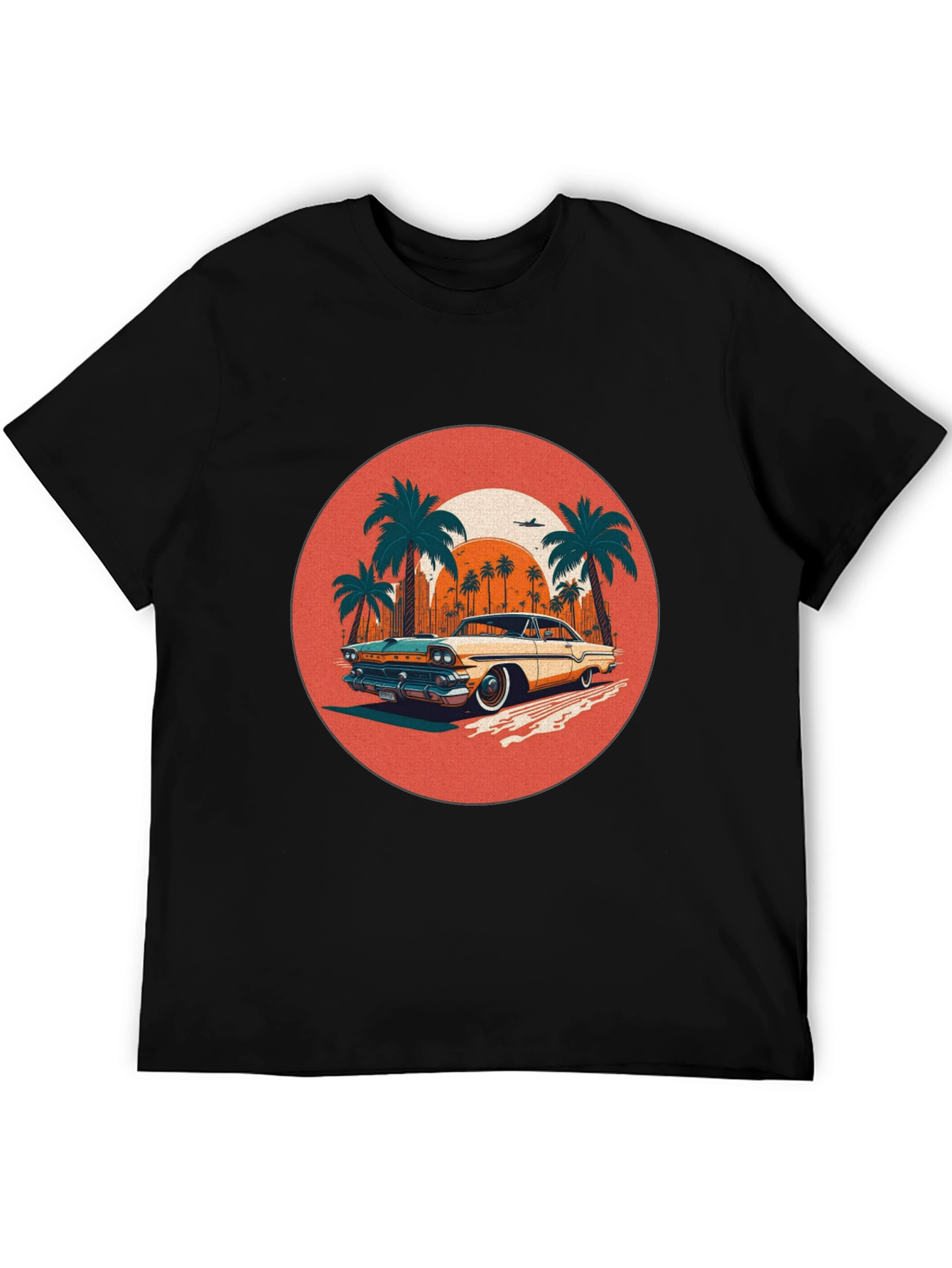 Retro Car & Palms Graphic Tee