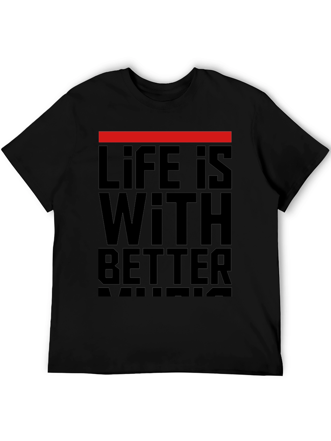 Life is Better with Music Black Graphic Tee
