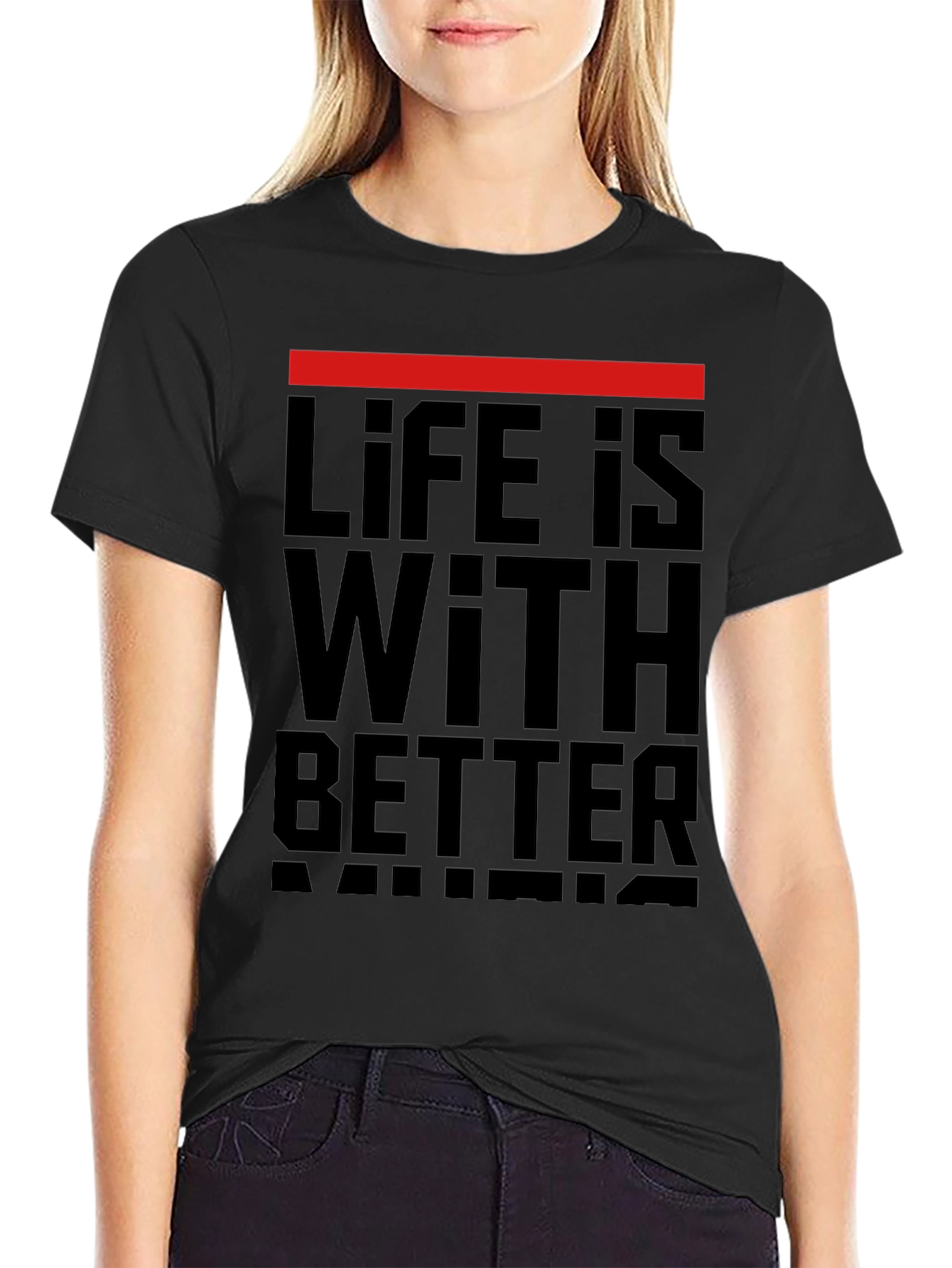 Life is Better with Music Black Graphic Tee