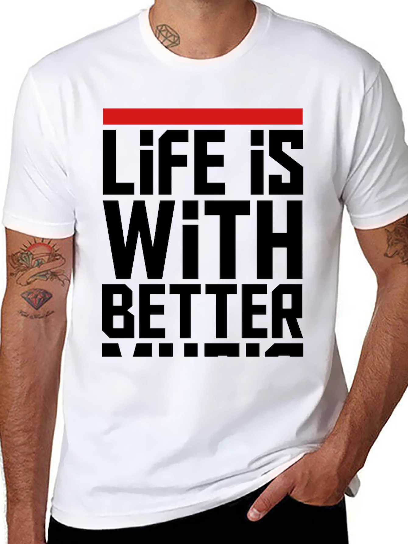 Life is Better with Music Black Graphic Tee