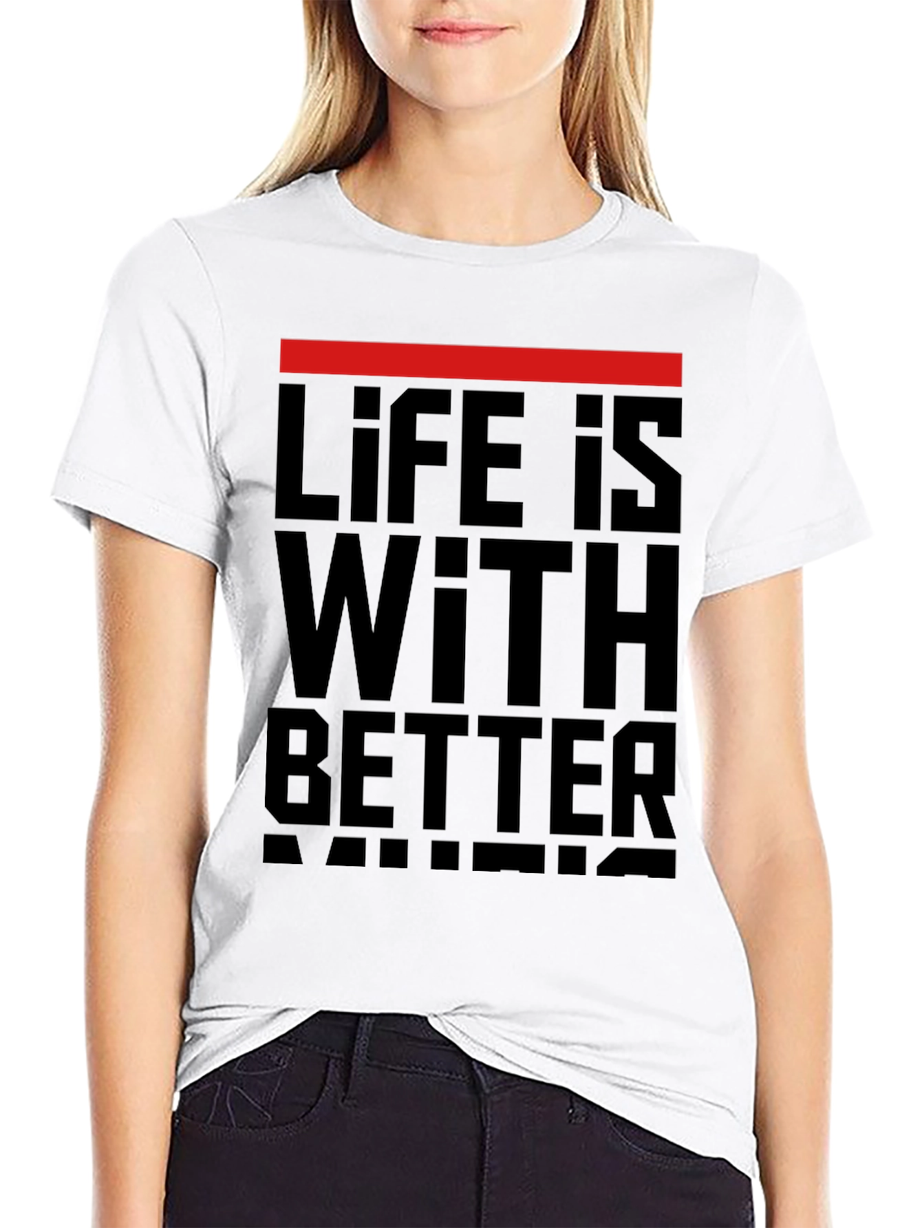Life is Better with Music Black Graphic Tee