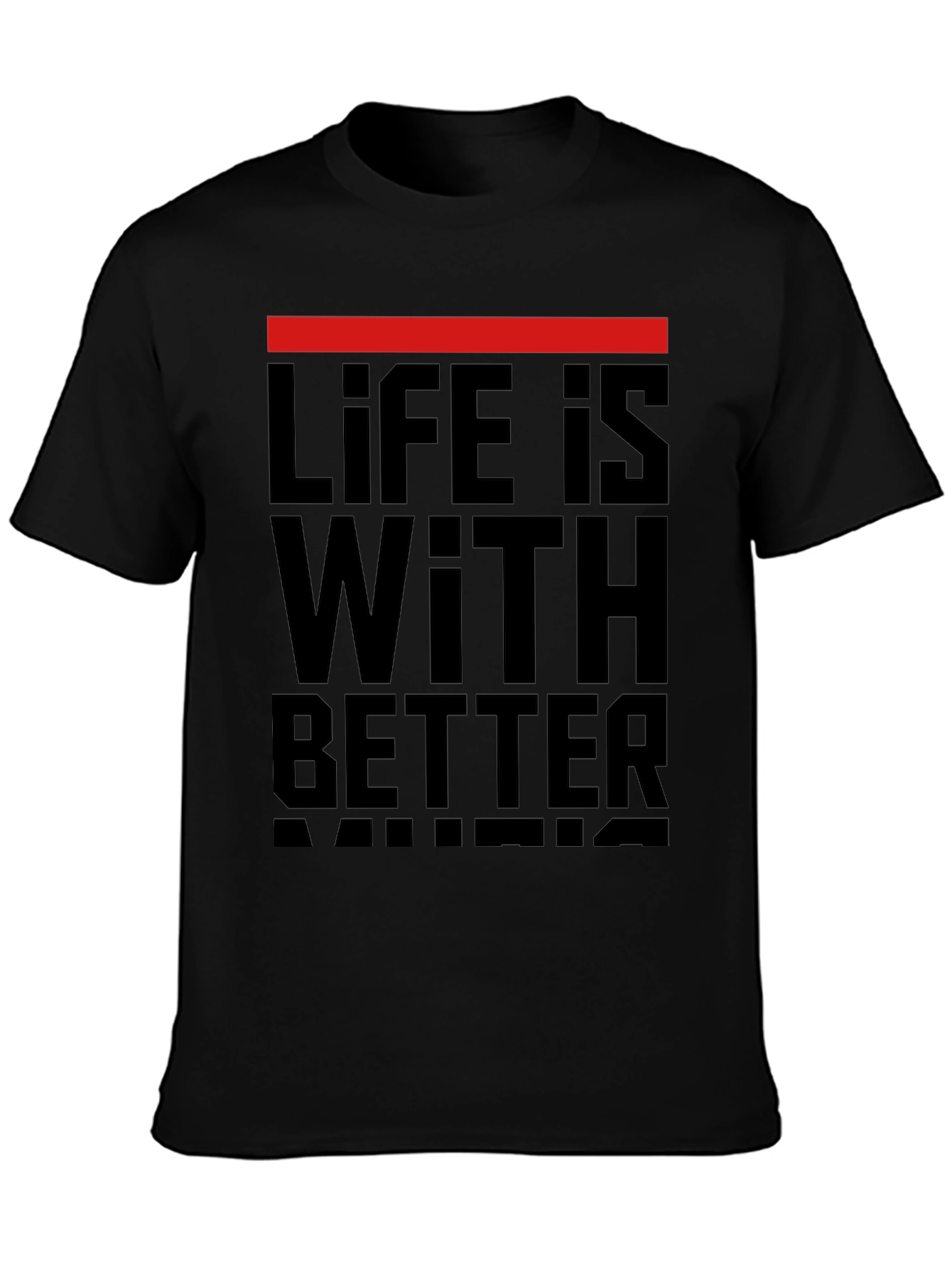 Life is Better with Music Black Graphic Tee