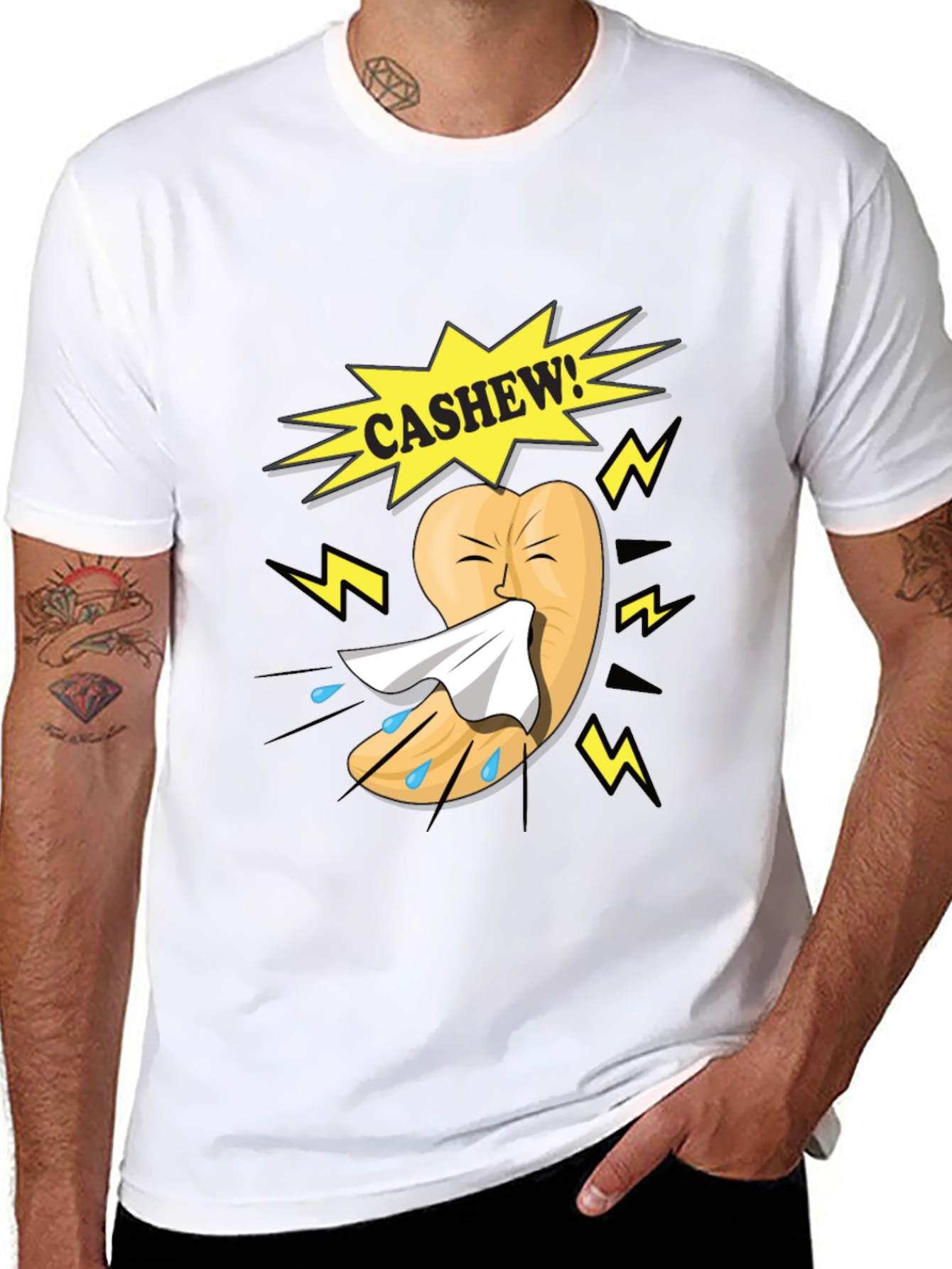 Funny Cashew Allergy Cartoon T-Shirt