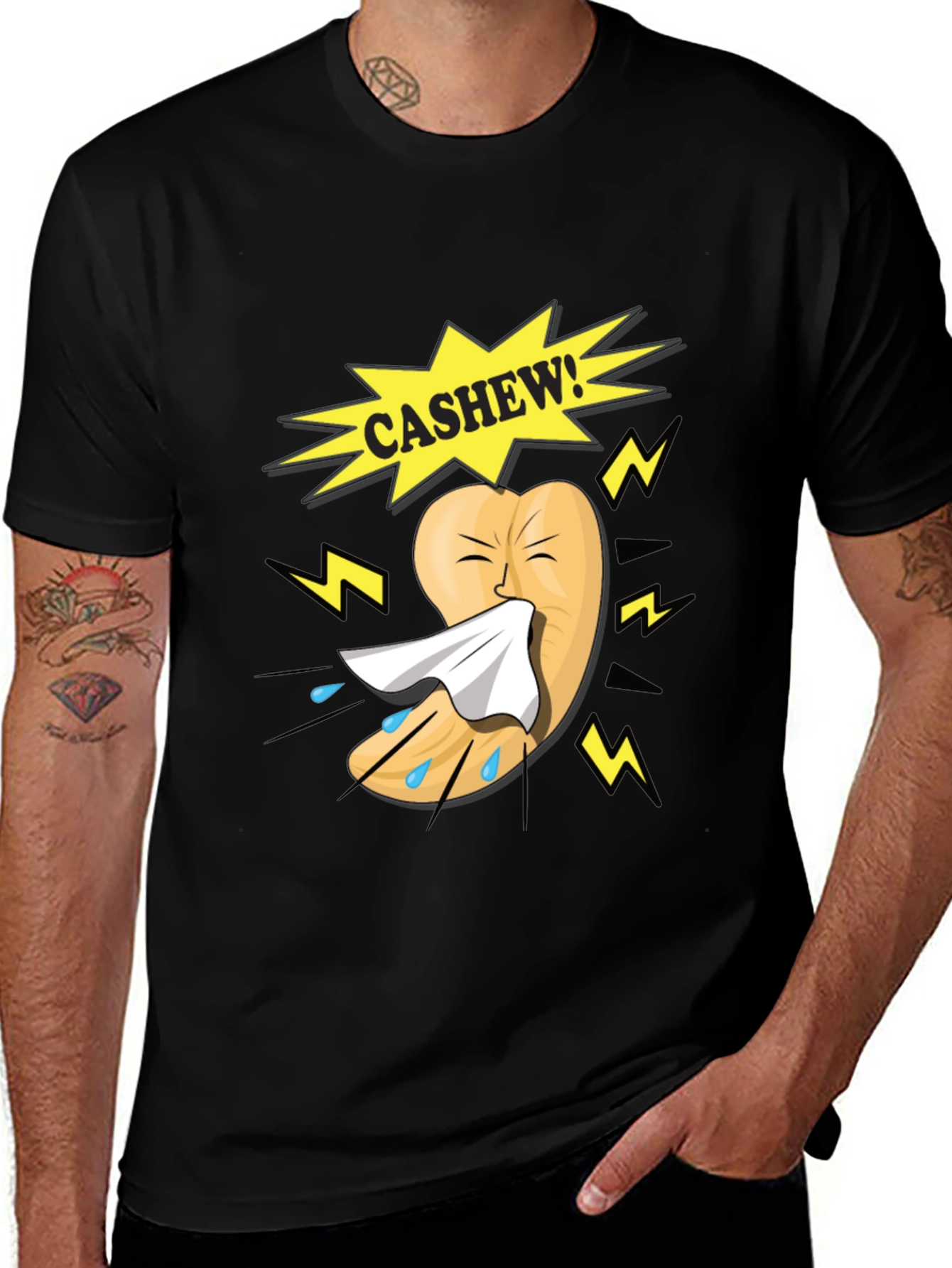 Funny Cashew Allergy Cartoon T-Shirt