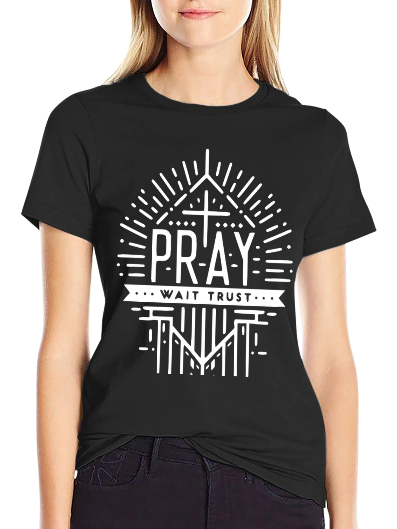 Pray Wait Trust Graphic Tee - Christian T-Shirt