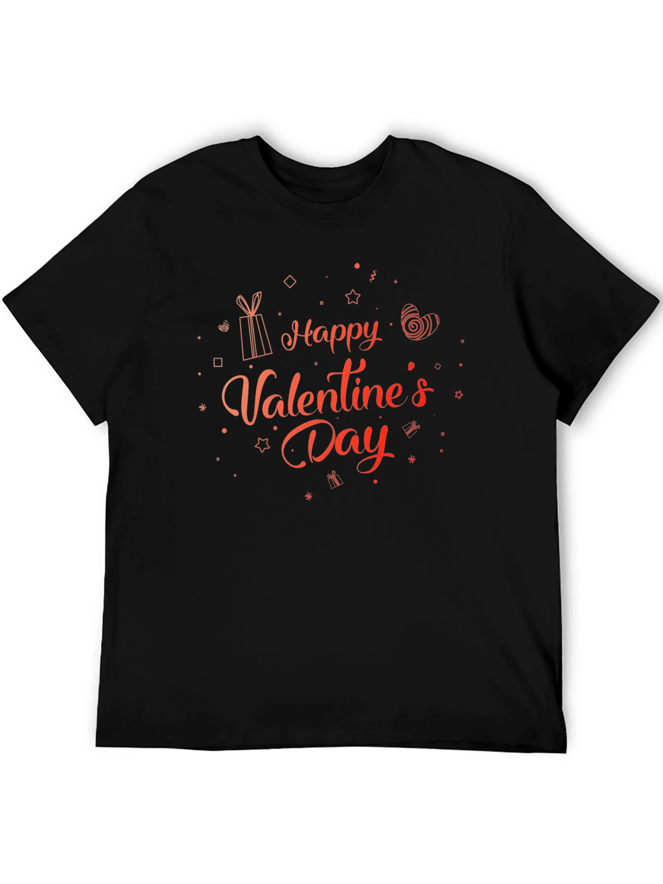 Happy Valentines Day Graphic Tee - Black