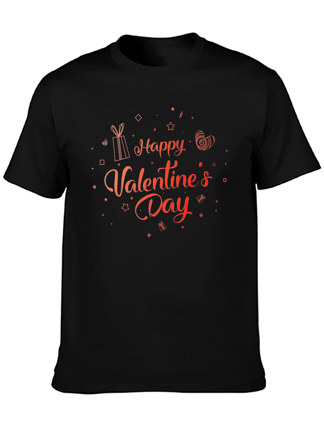 Happy Valentines Day Graphic Tee - Black