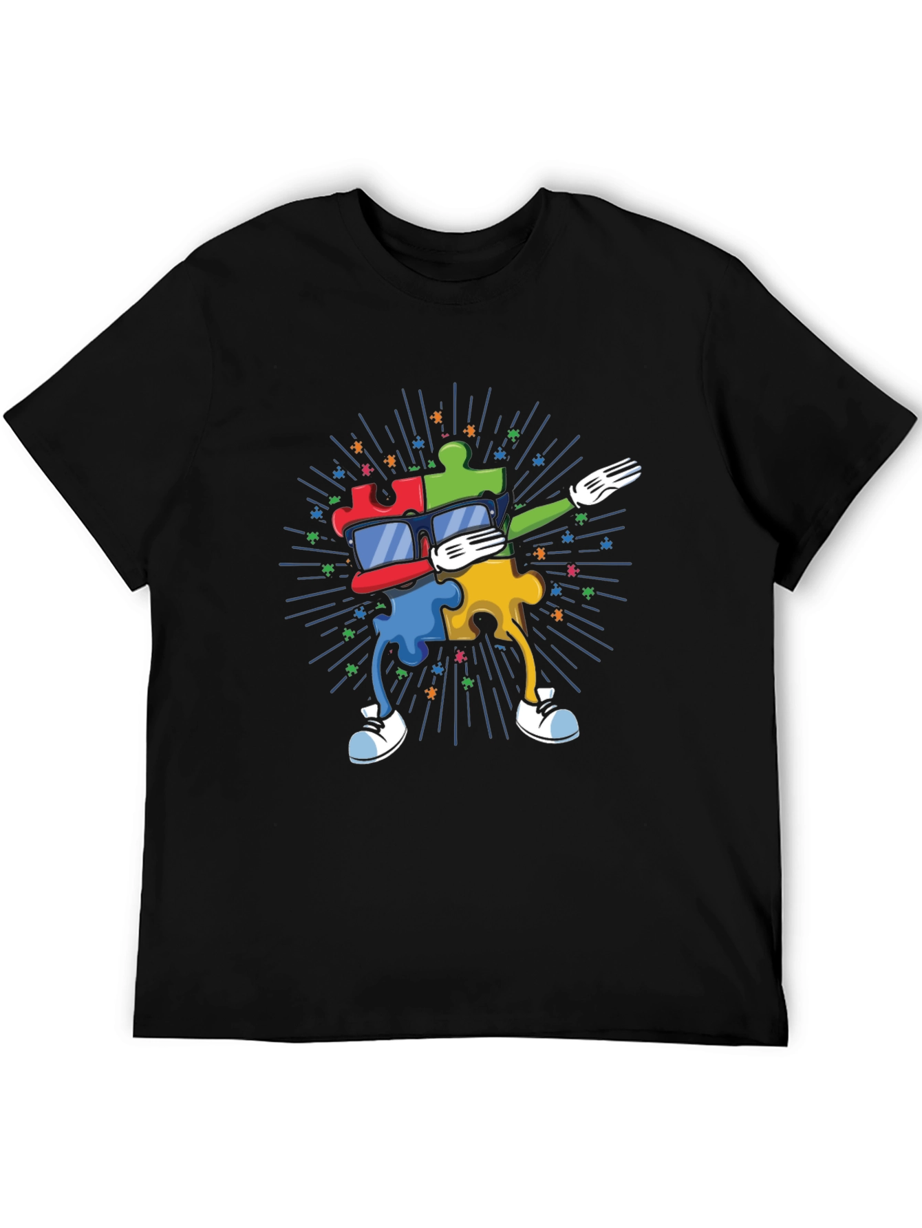 Autism Awareness Dabbing Puzzle Piece T-Shirt