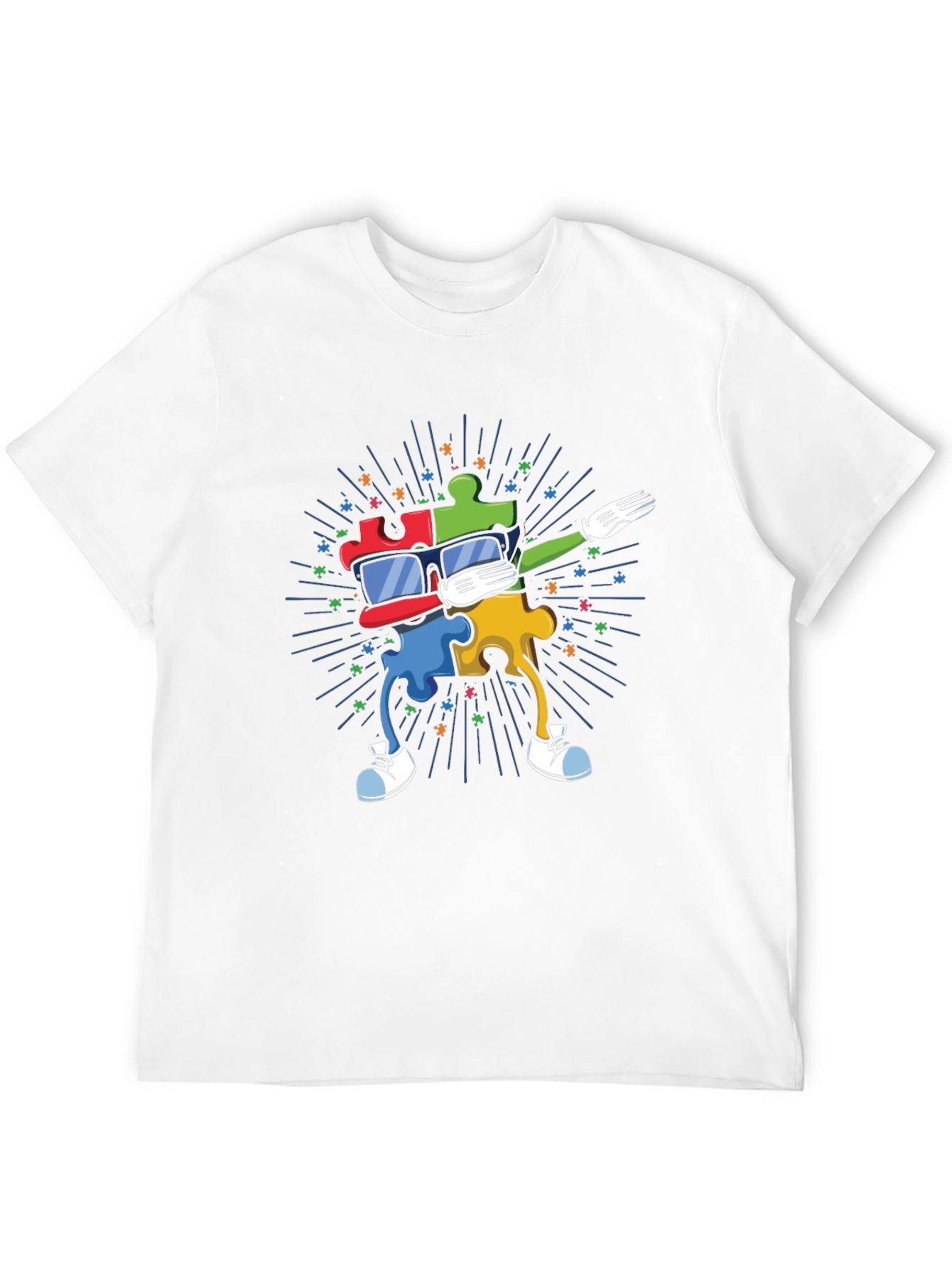 Autism Awareness Dabbing Puzzle Piece T-Shirt