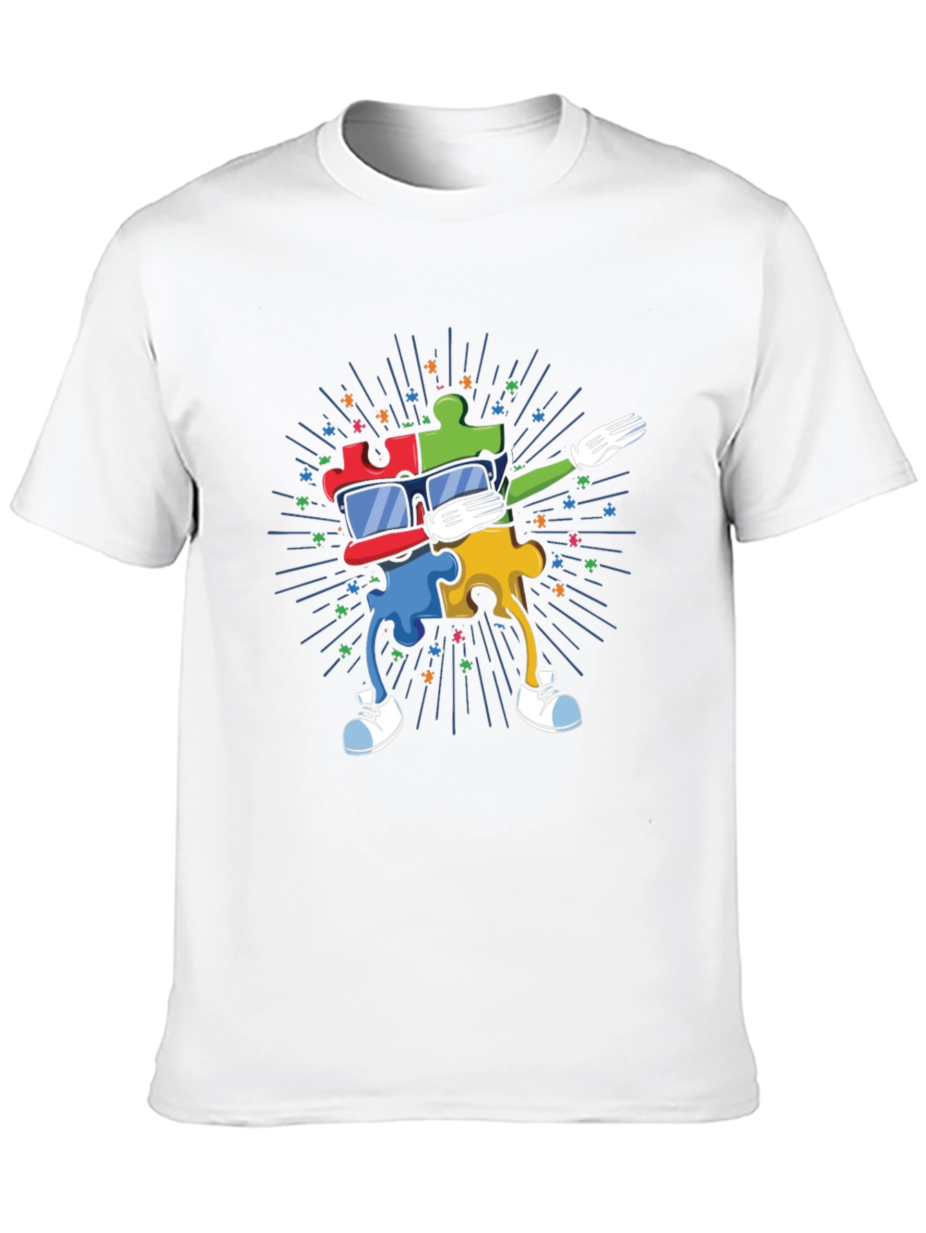 Autism Awareness Dabbing Puzzle Piece T-Shirt