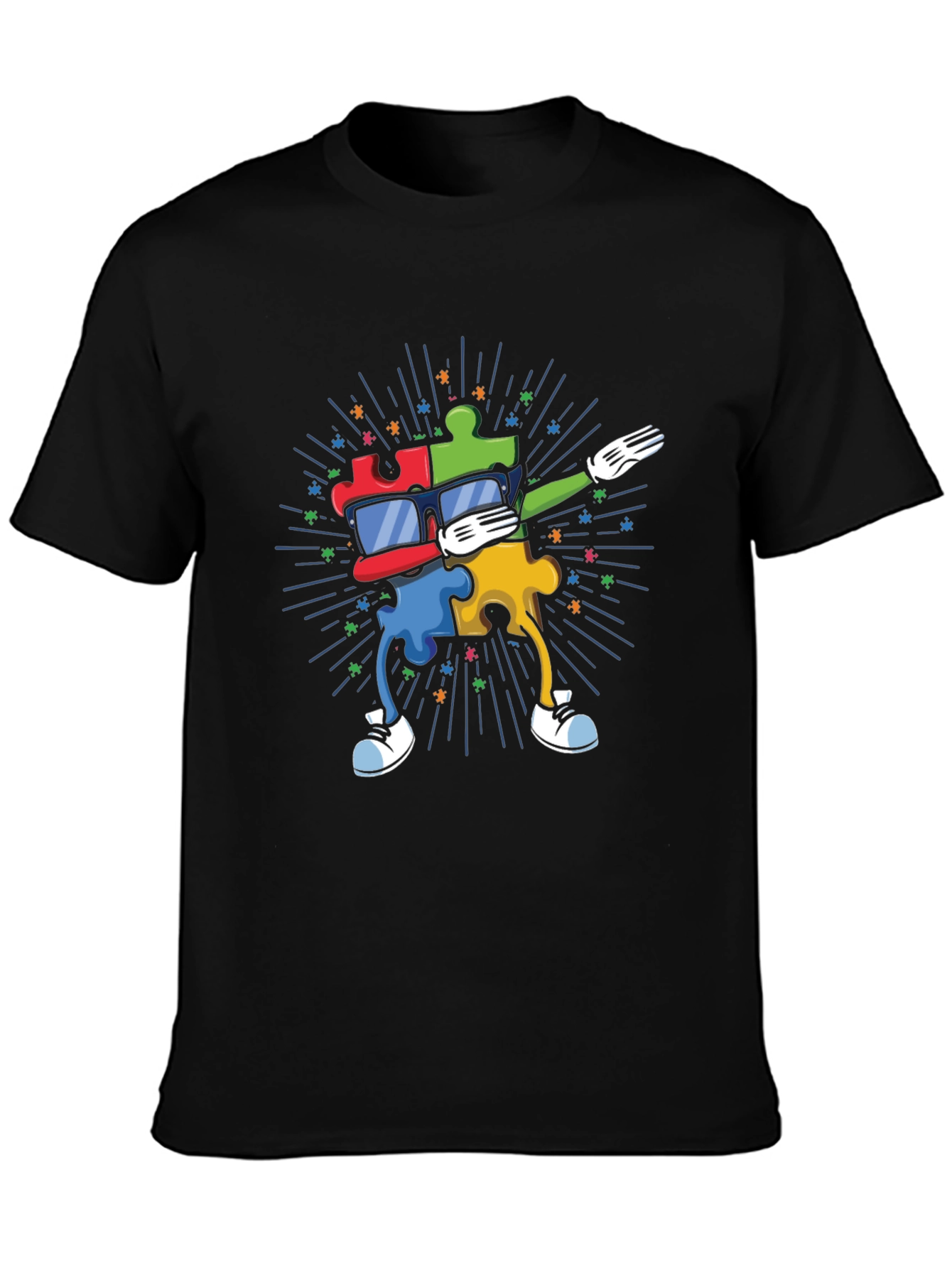 Autism Awareness Dabbing Puzzle Piece T-Shirt