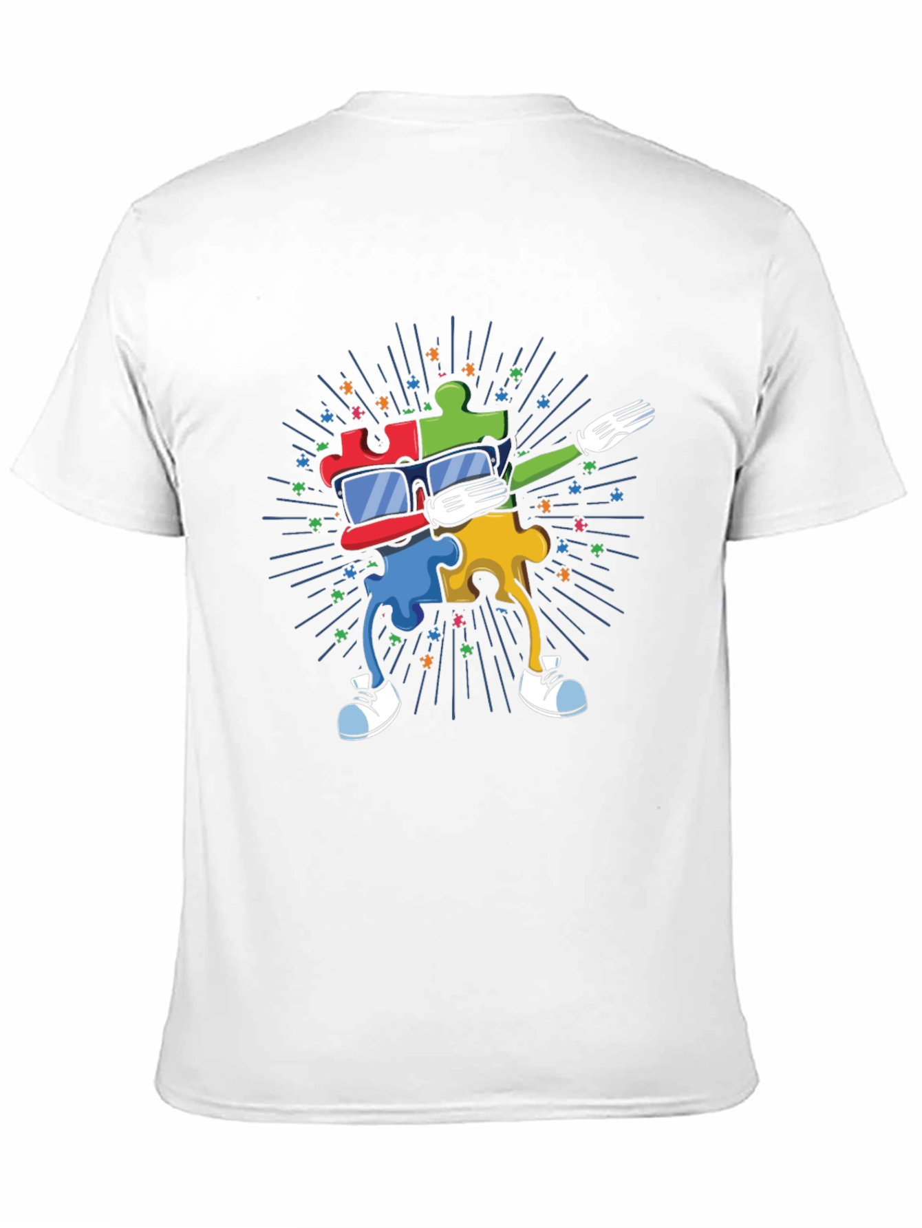 Autism Awareness Dabbing Puzzle Piece T-Shirt